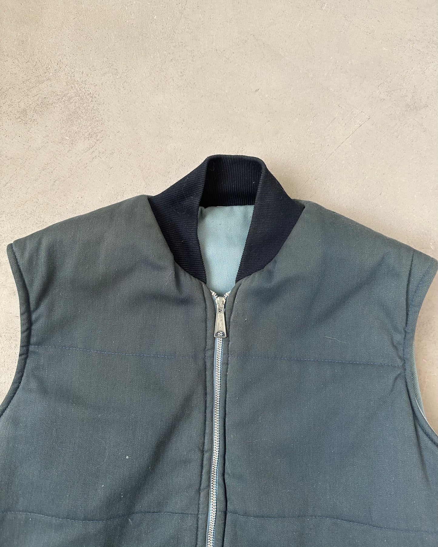 1980s - Navy Reversible Work Vest - M