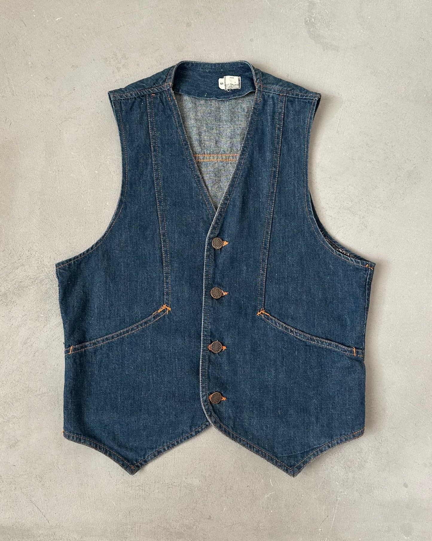 1970s - Denim Vest - XS/S