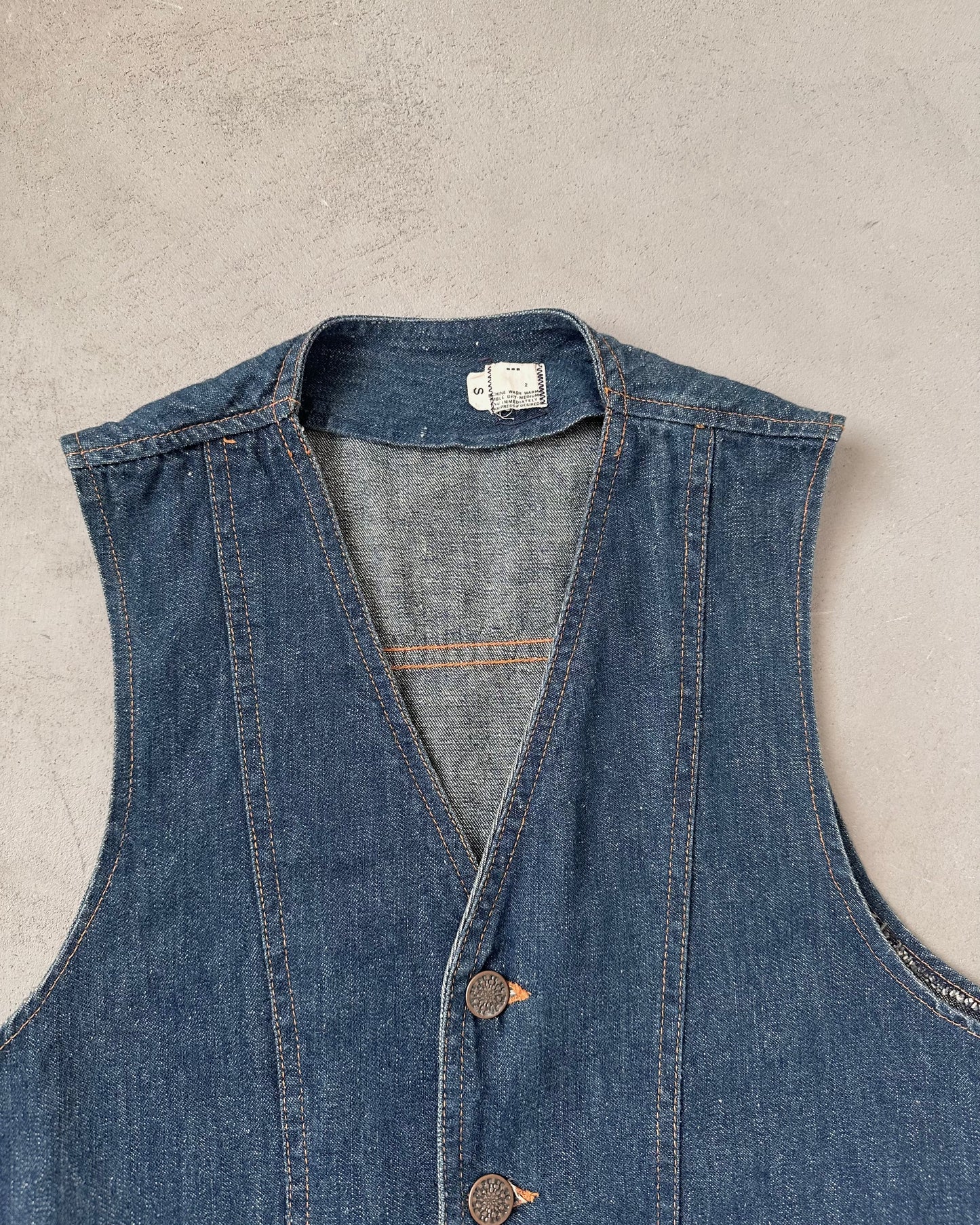 1970s - Denim Vest - XS/S