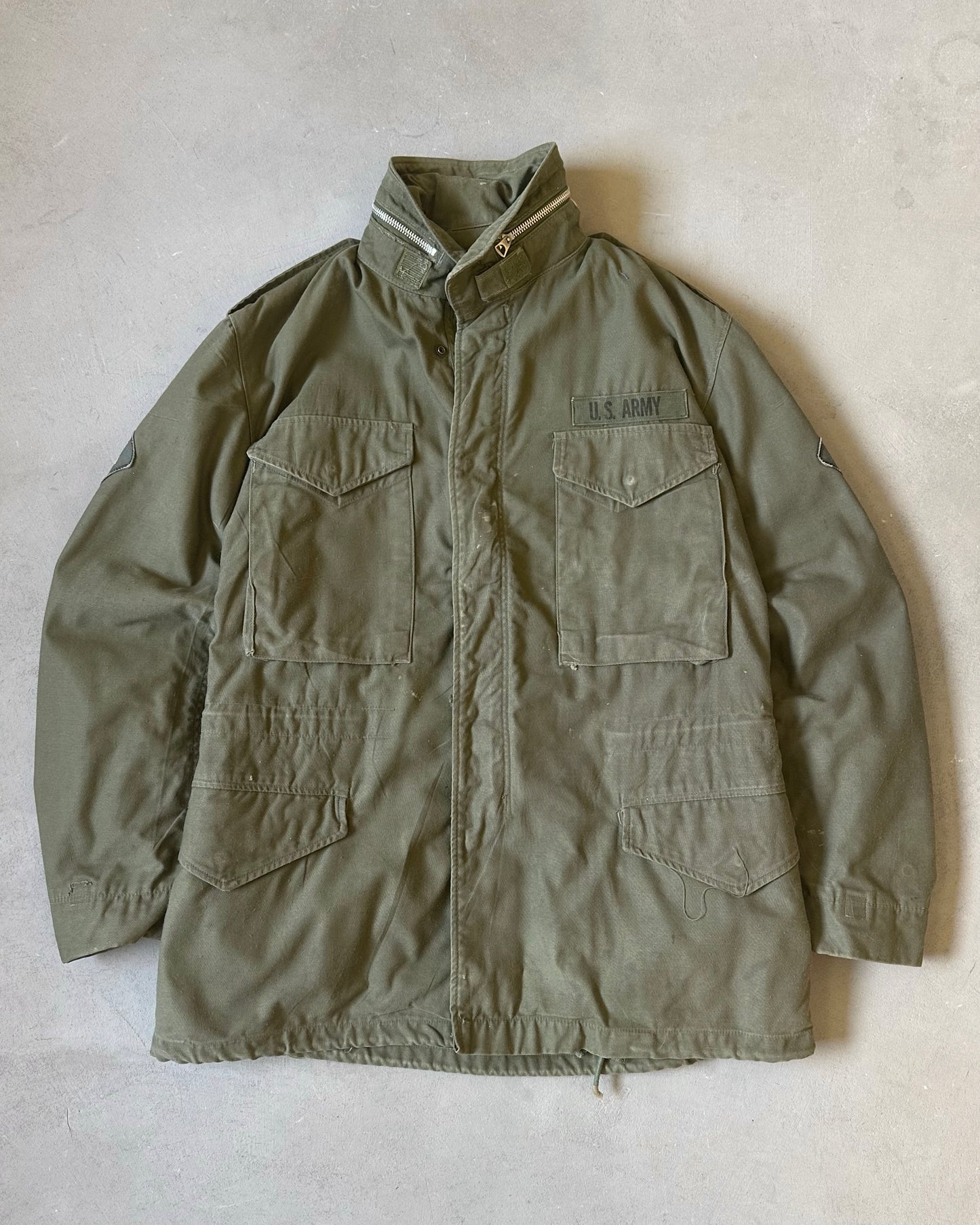1960s - Green Military Field M-65 Jacket - S