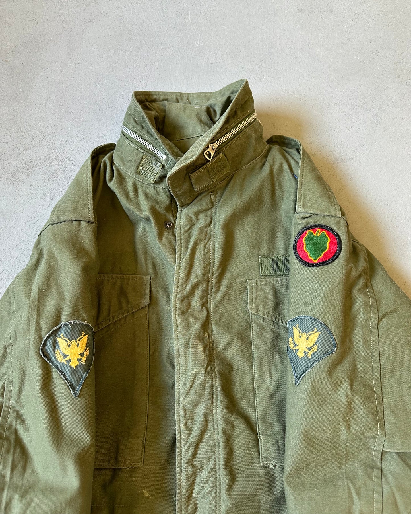 1960s - Green Military Field M-65 Jacket - S