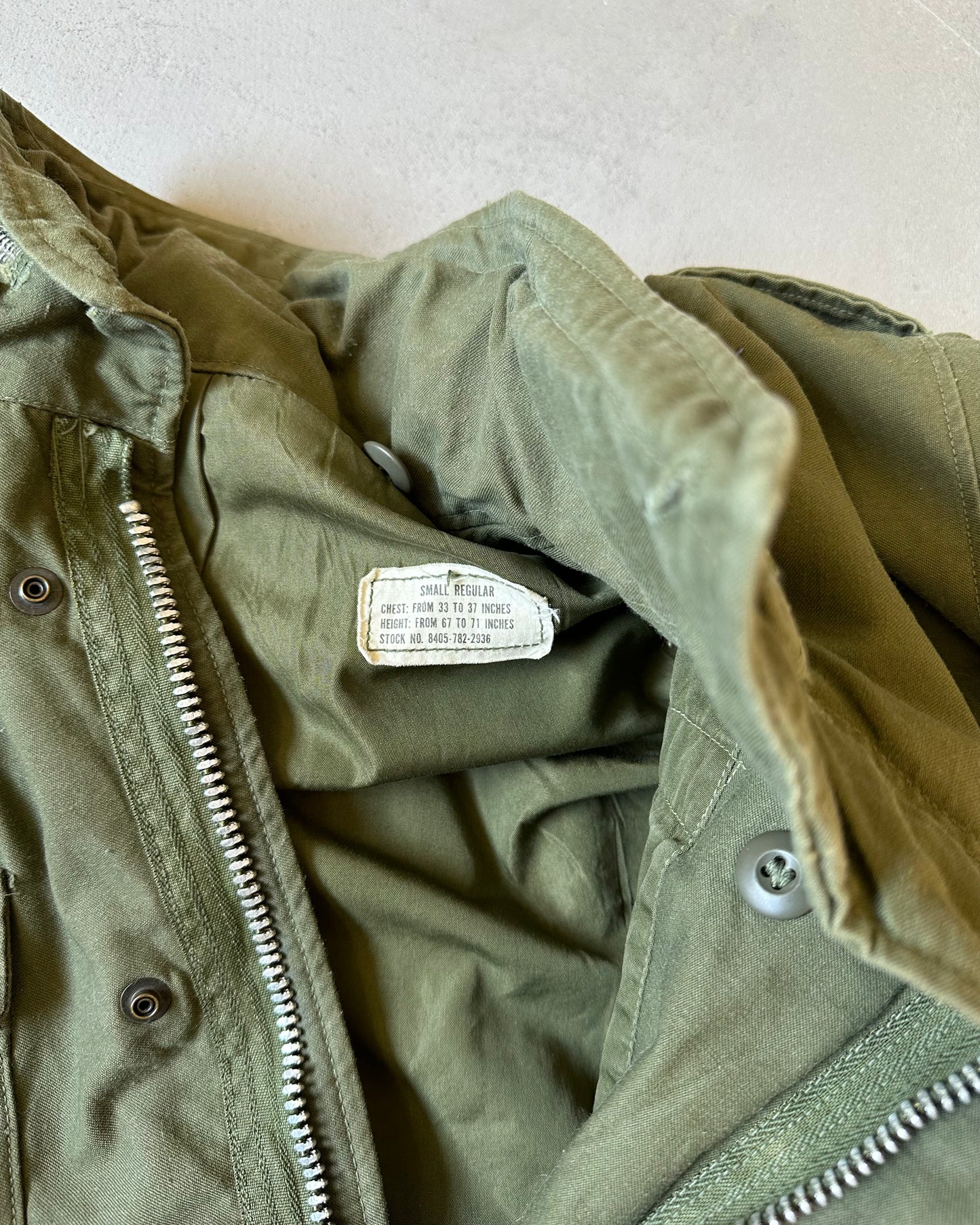 1960s - Green Military Field M-65 Jacket - S