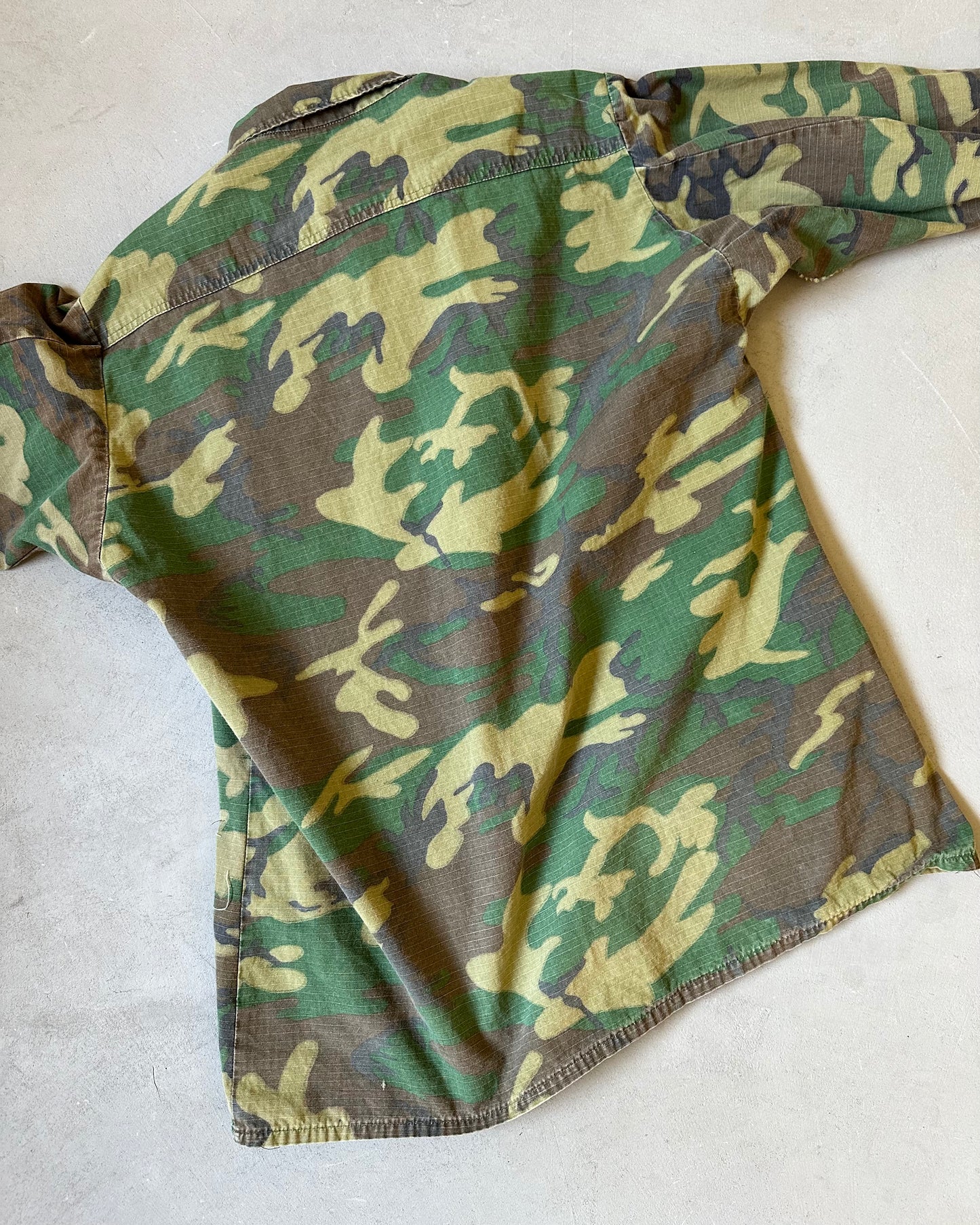 1970s - Camo Slant Pocket Military Over Shirt - L (Tall)