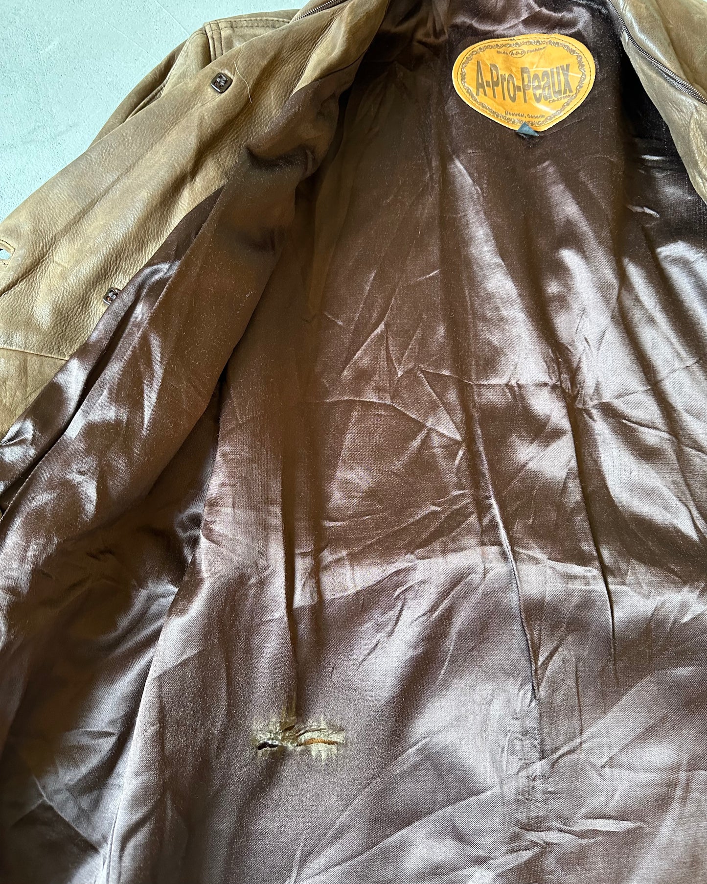 1990s - Brown Double Breasted Women's Leather Coat - (W)L