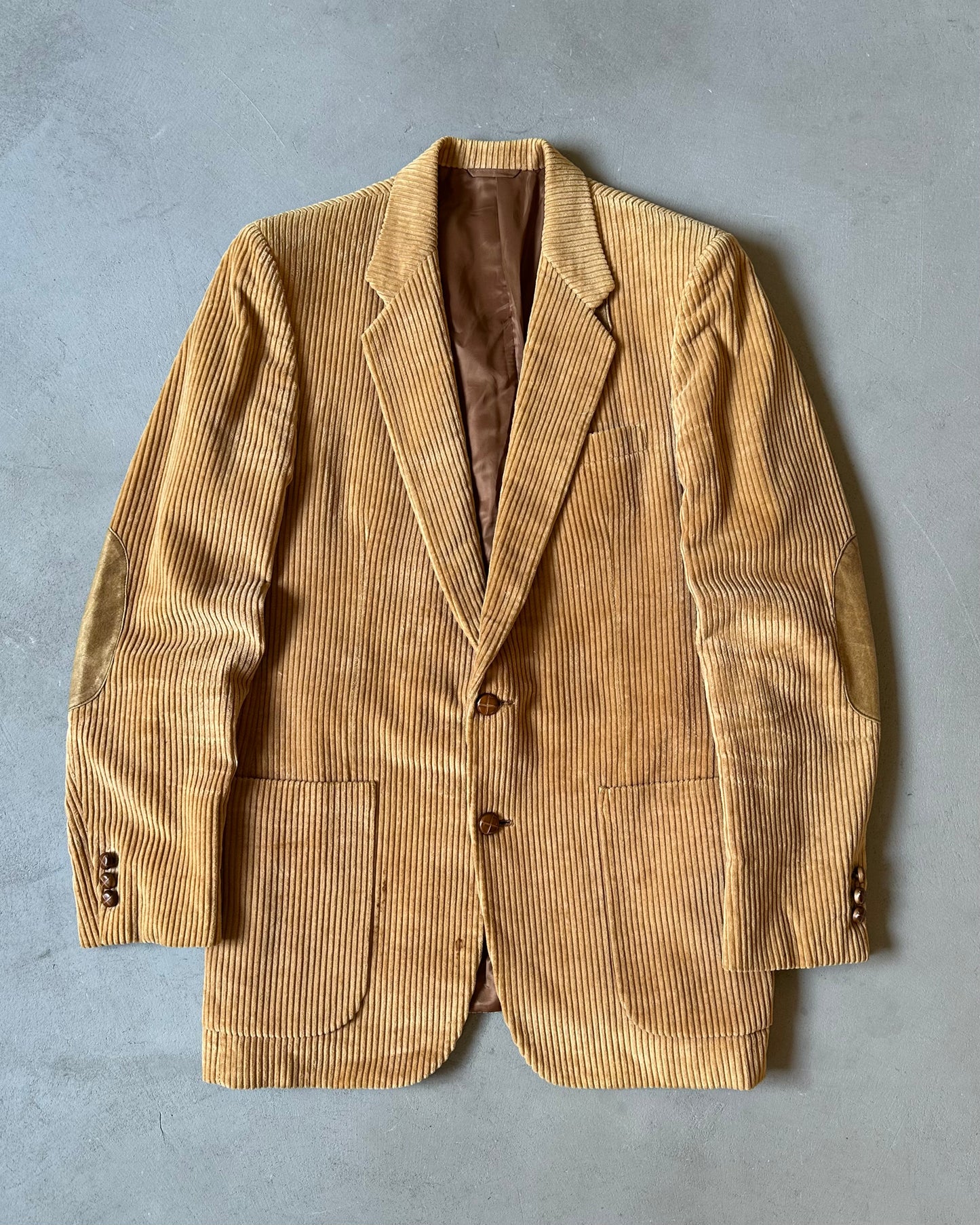 1980s - Distressed SASSON Camel Corduroy Blazer - 40L