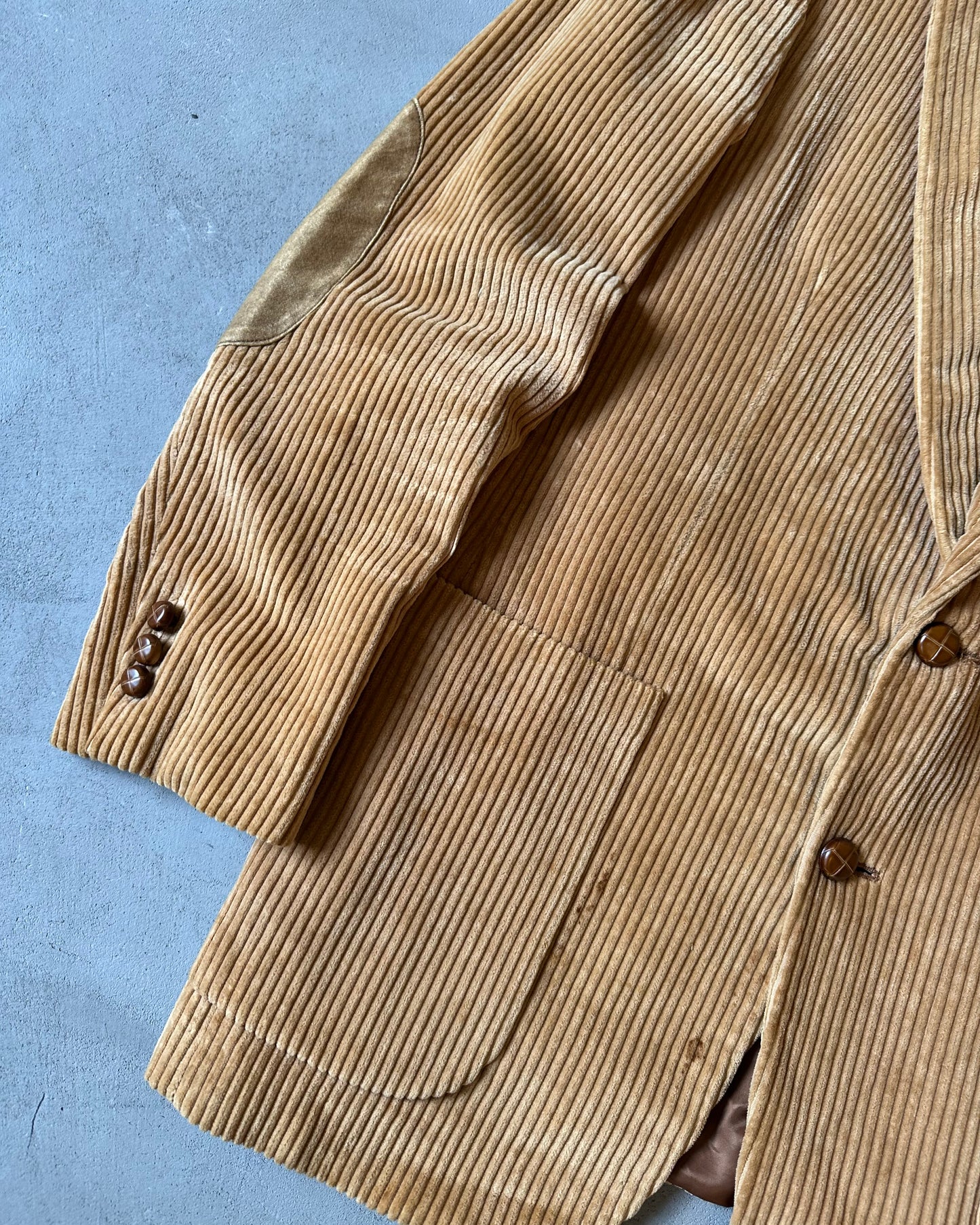 1980s - Distressed SASSON Camel Corduroy Blazer - 40L