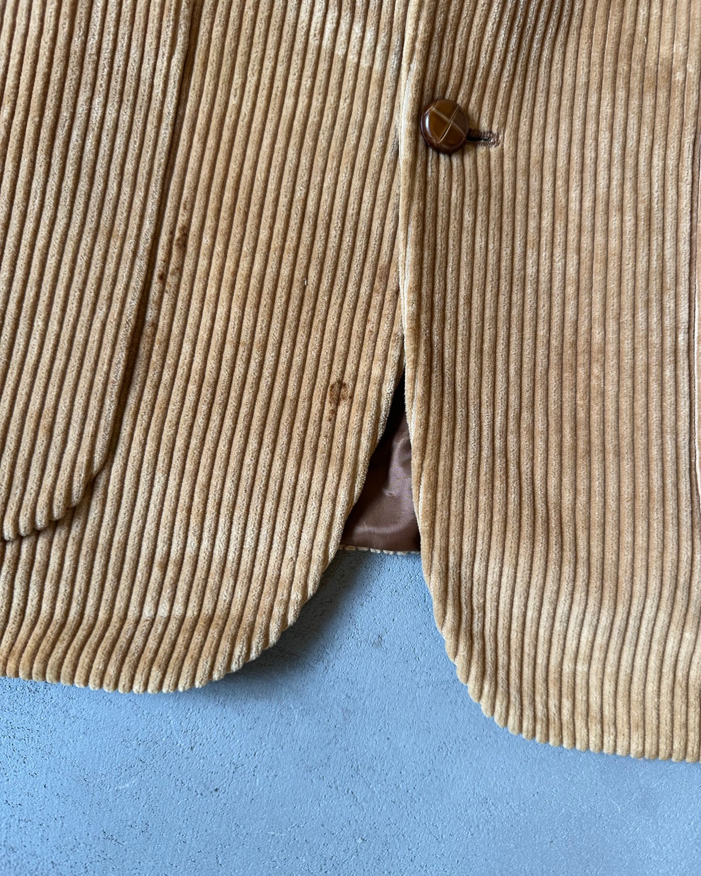 1980s - Distressed SASSON Camel Corduroy Blazer - 40L