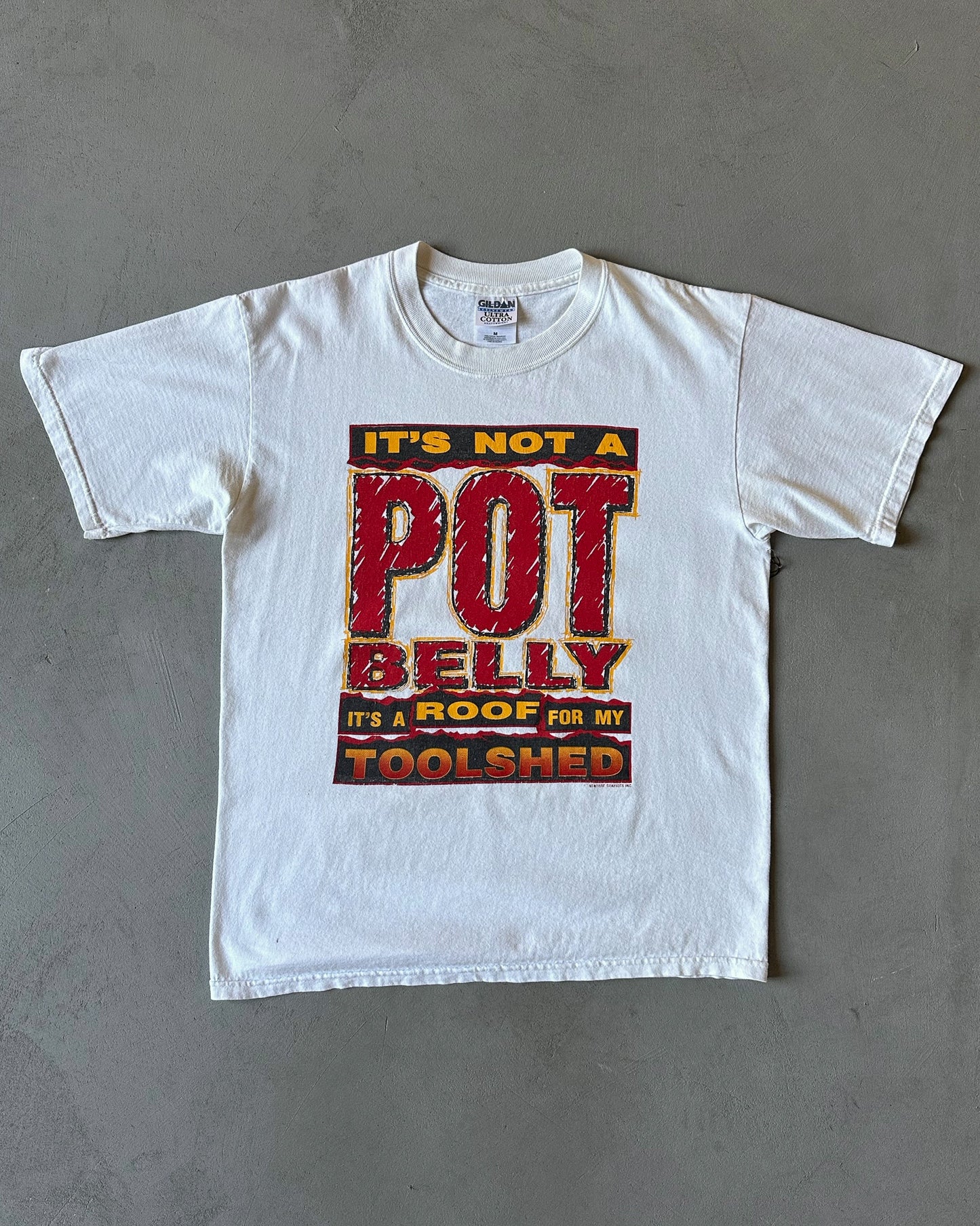 1990s - White "Roof For My Toolshed" T-Shirt - S/M