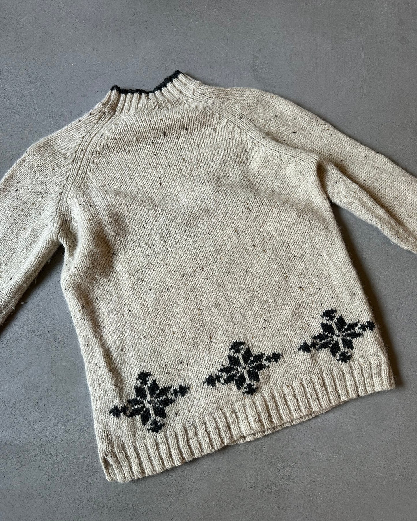 2000s - Oatmeal Eddie Bauer Moose Women's Sweater - (W)M