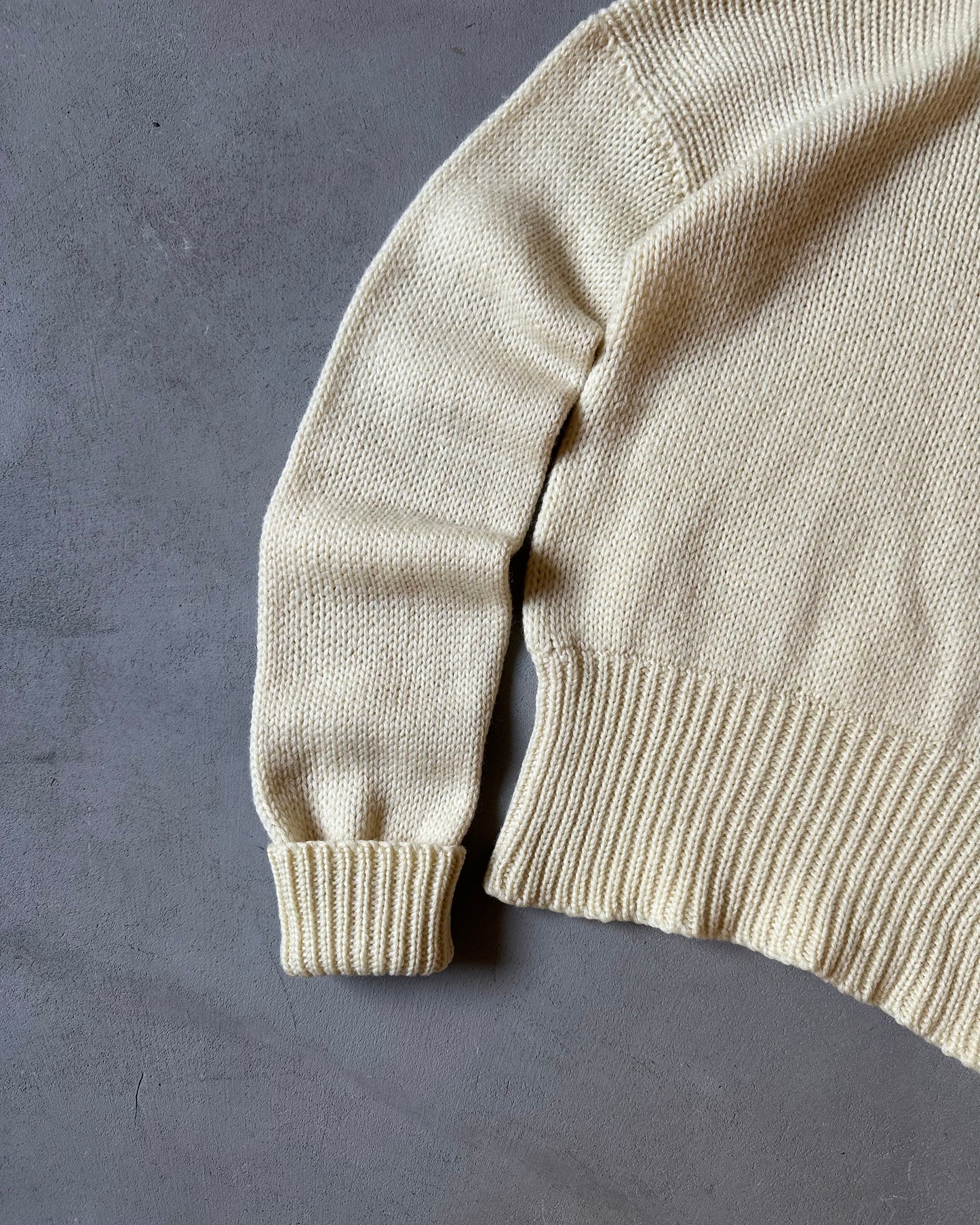 1960s - Cream Women's Turtleneck Sweater - (W)XS/S
