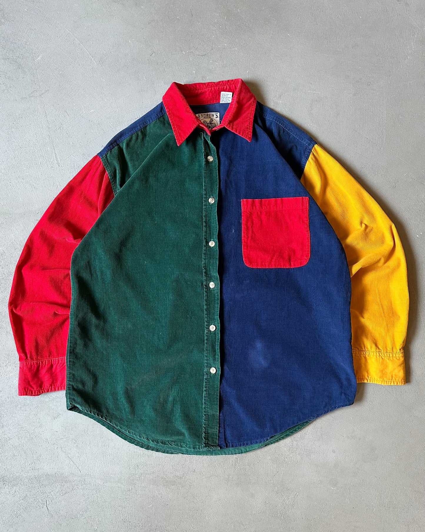 2000s - Colorblock Corduroy Women's Shirt - (W)M