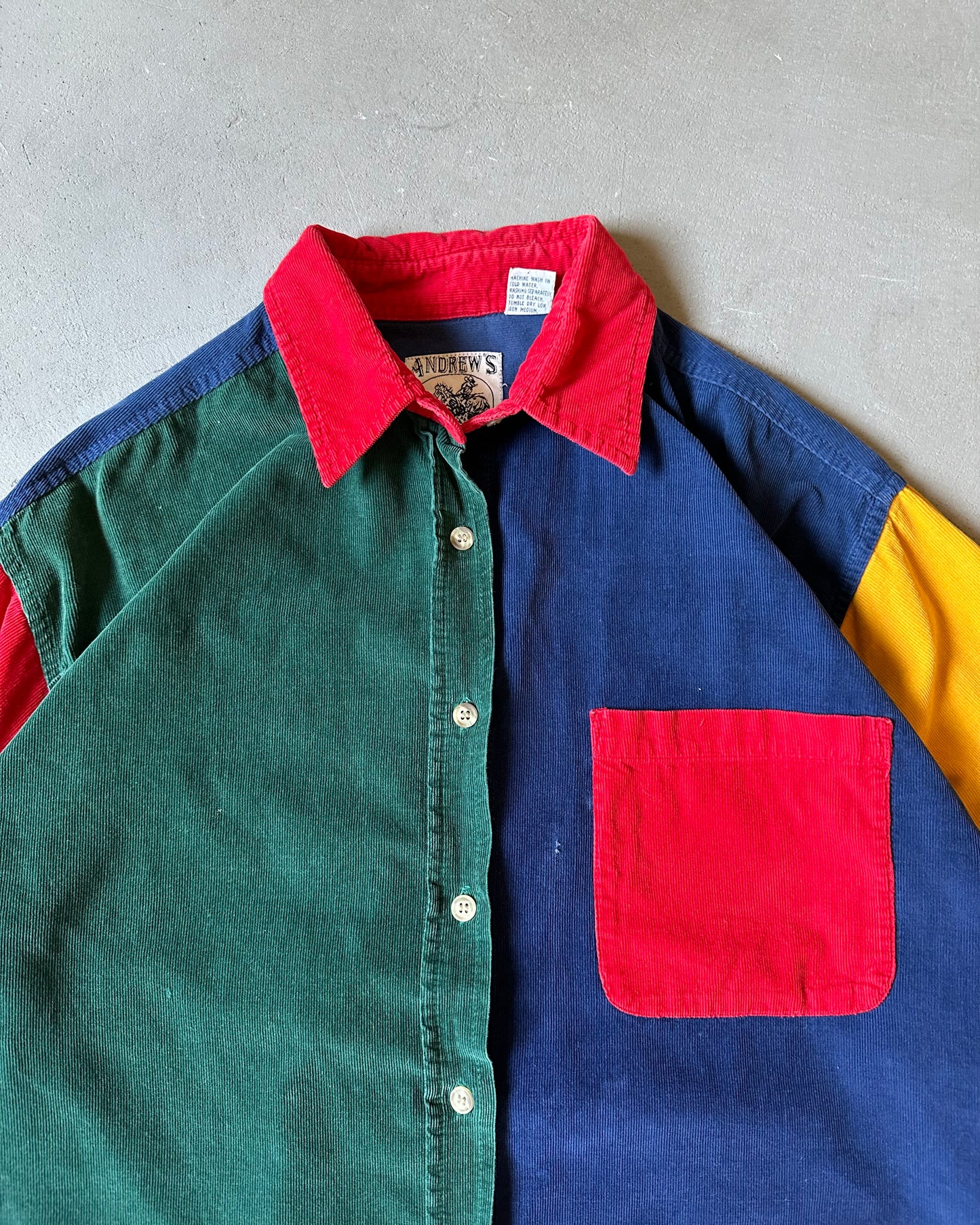 2000s - Colorblock Corduroy Women's Shirt - (W)M
