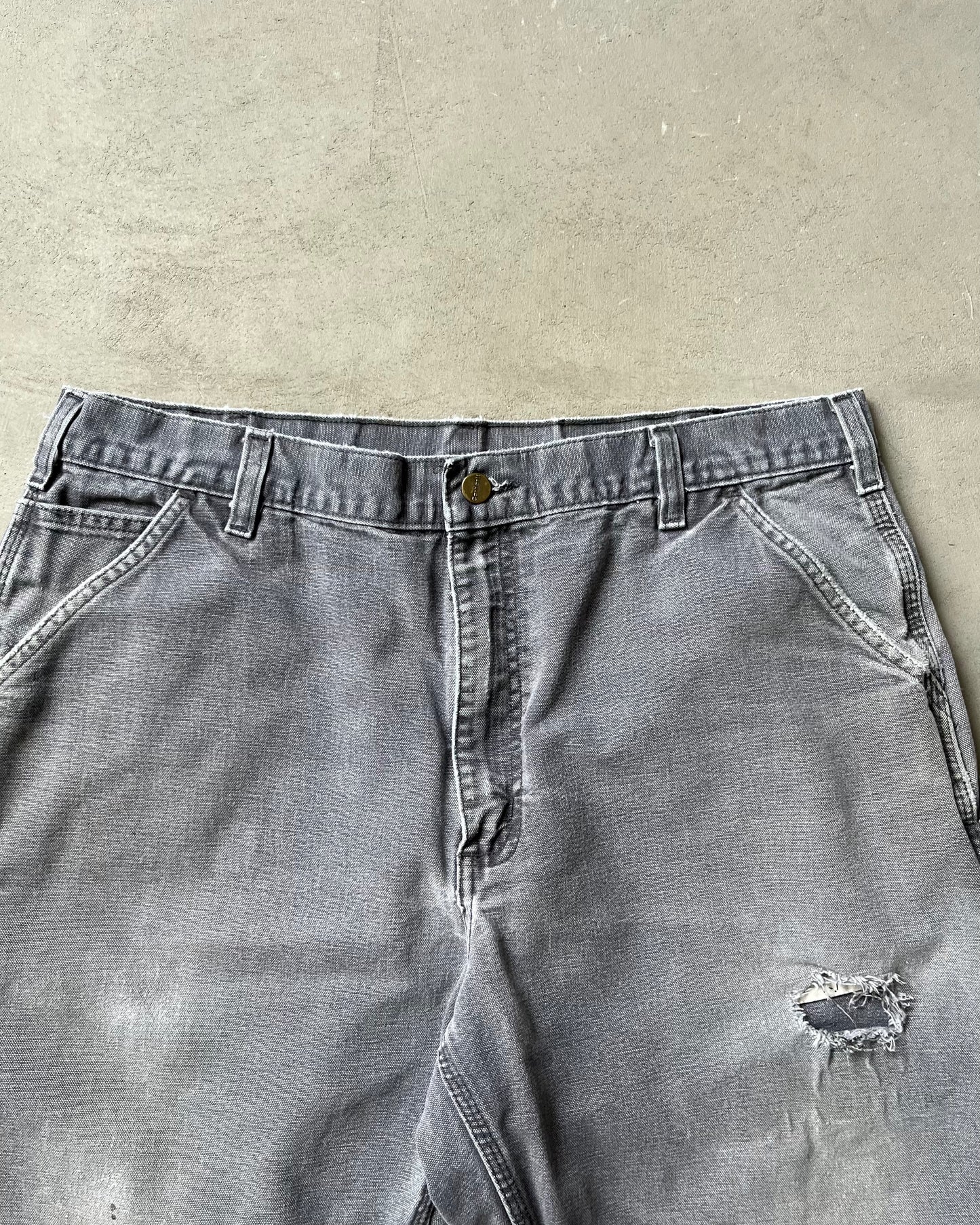 1990s - Distressed Grey Carhartt Work Pants - 36x28