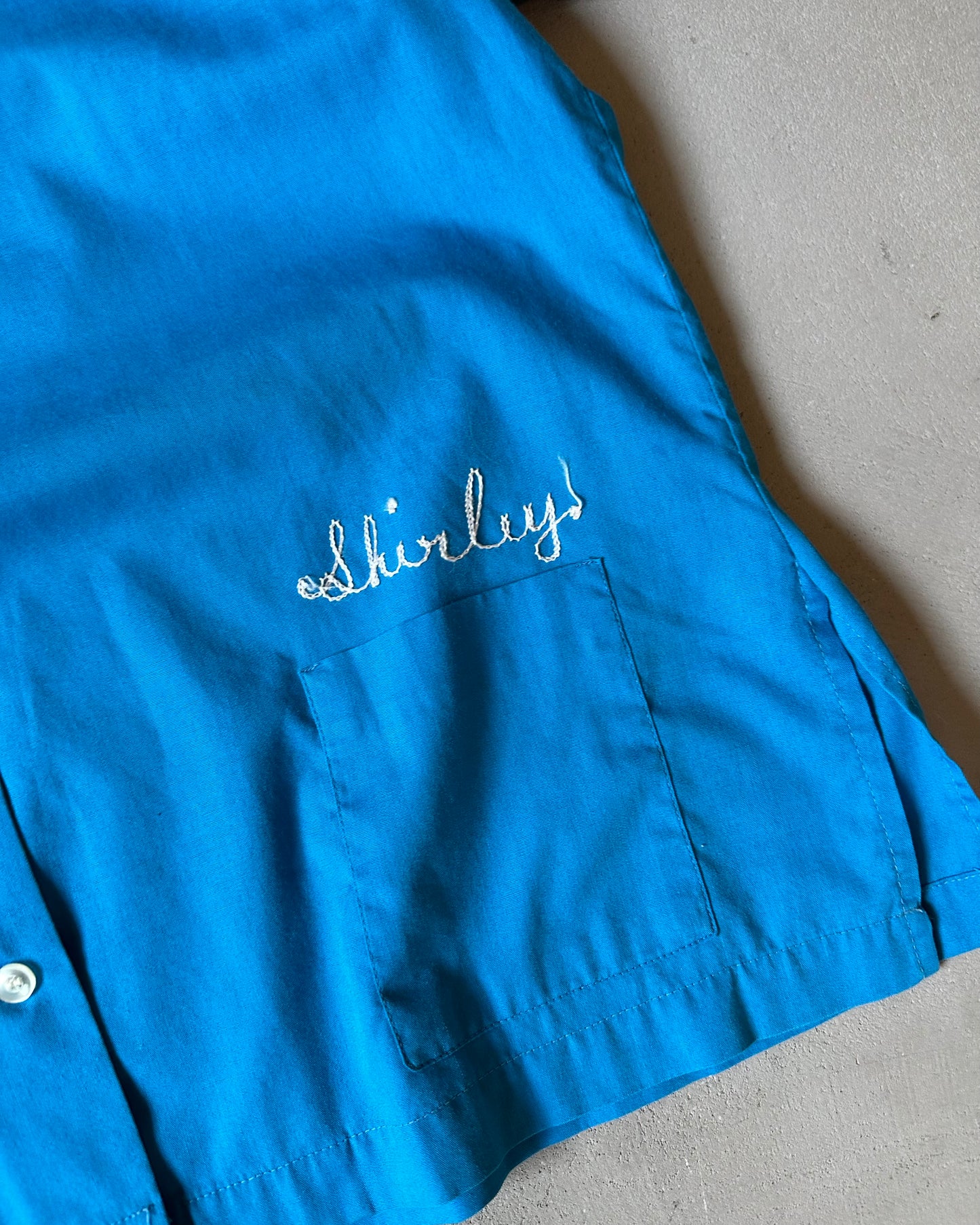 1970s - Blue/Red "C.M.L" Women's Bowling Shirt - (W)M