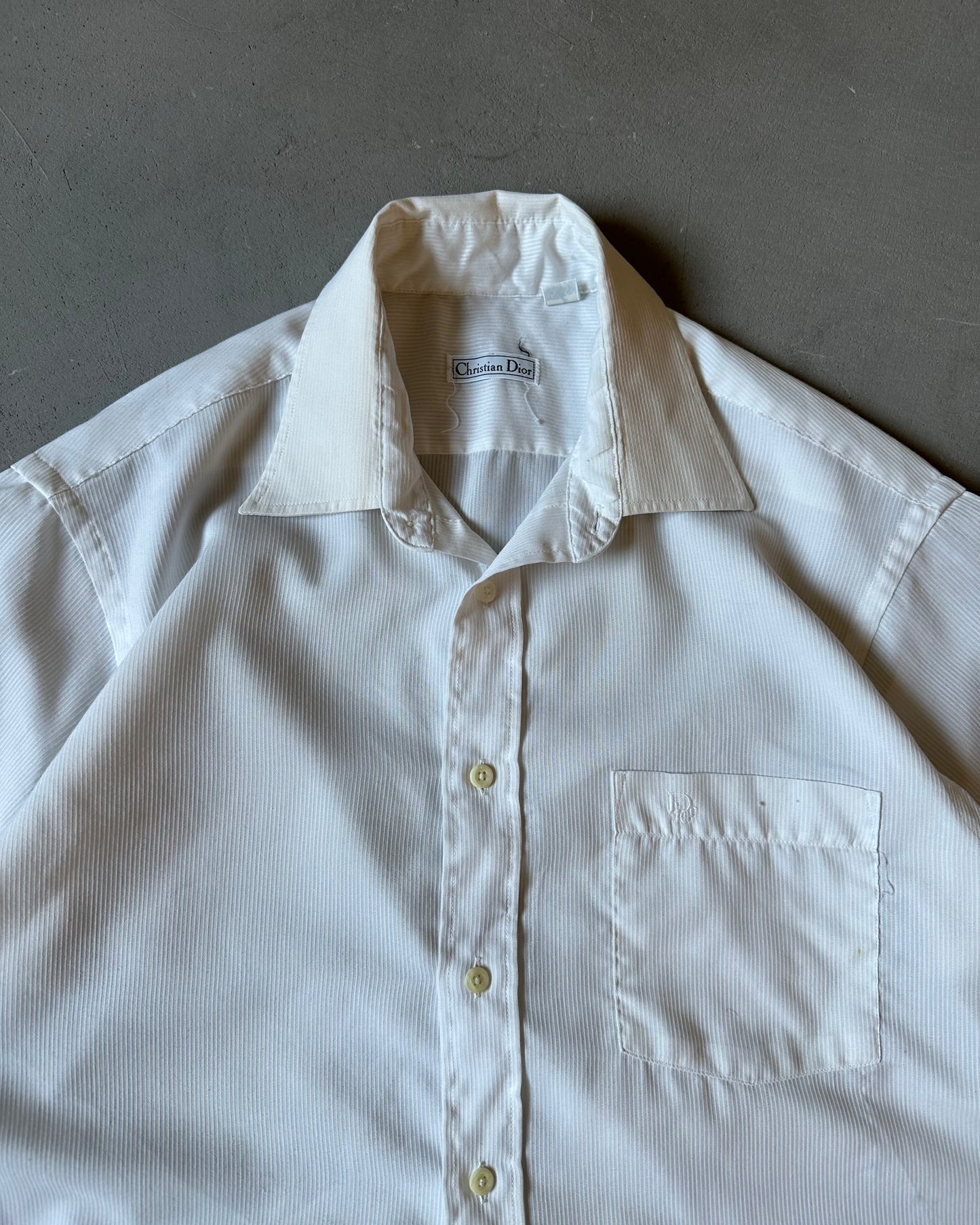 1980s - White Christian Dior Button Up - M/L