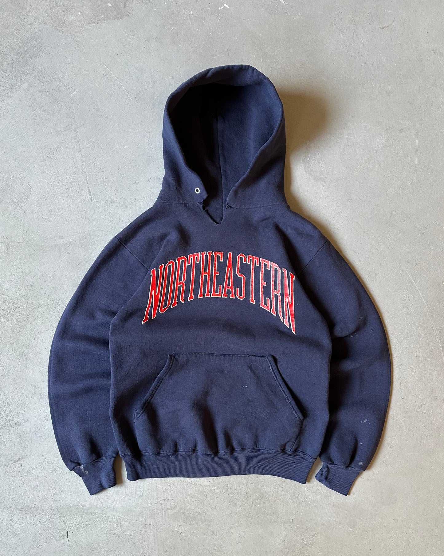 1990s - Distressed Navy "Northeastern" Hoodie - XS