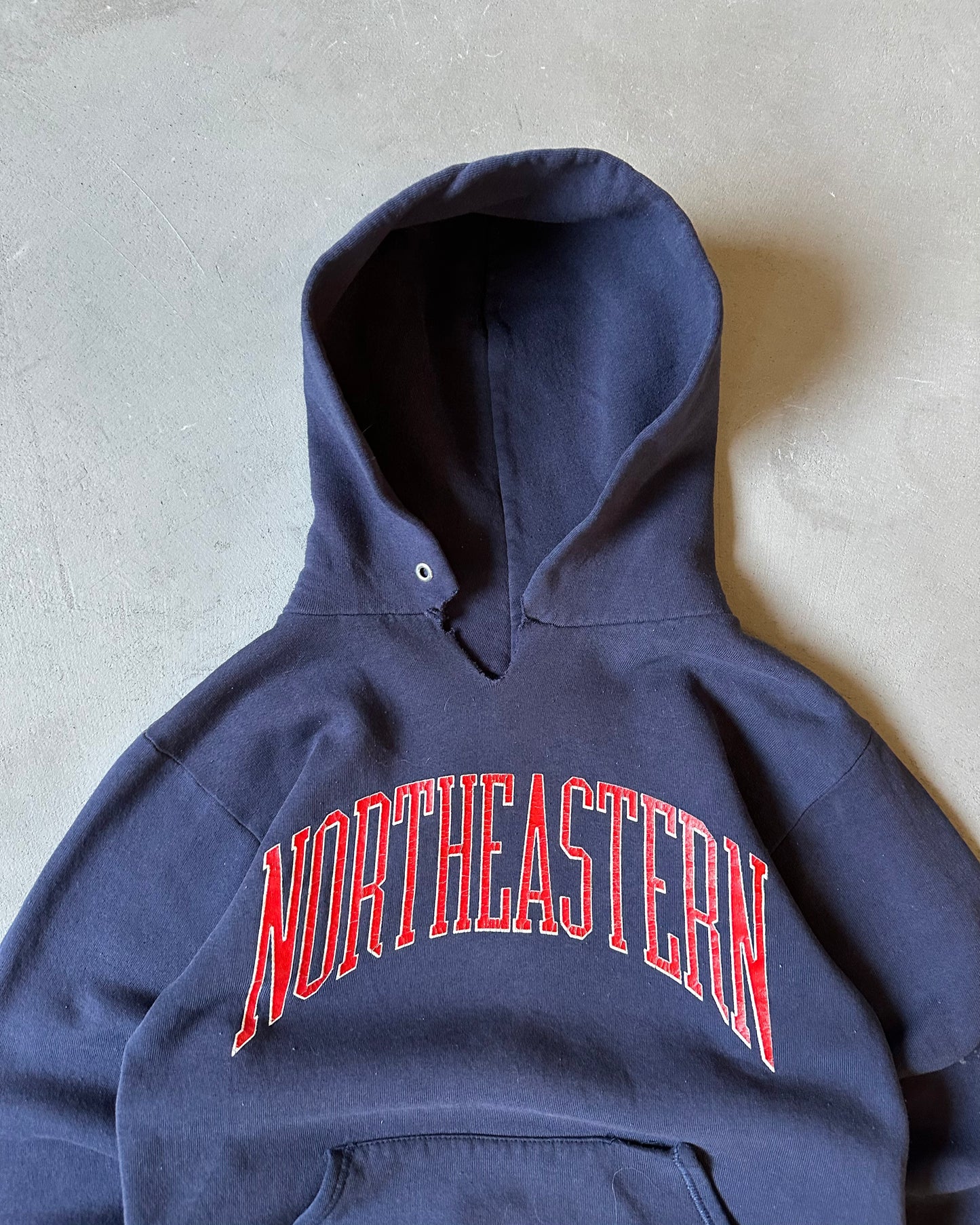 1990s - Distressed Navy "Northeastern" Hoodie - XS