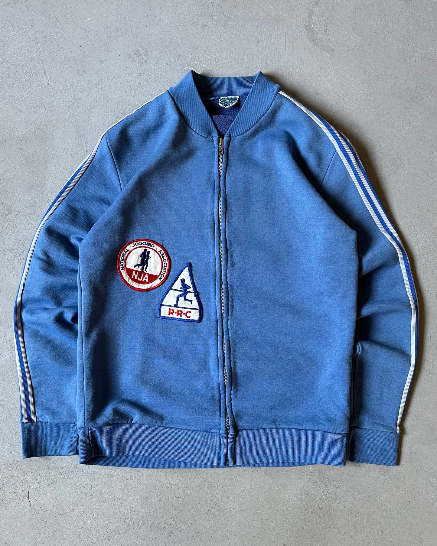 1970s - Light Blue Adidas Track Zip Up - XS