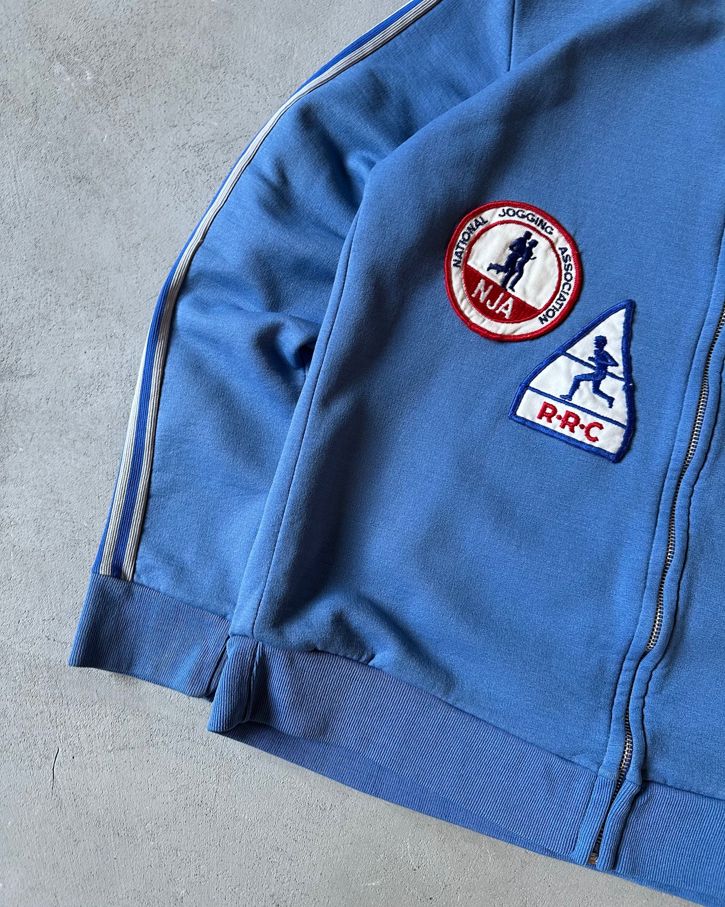 1970s - Light Blue Adidas Track Zip Up - XS