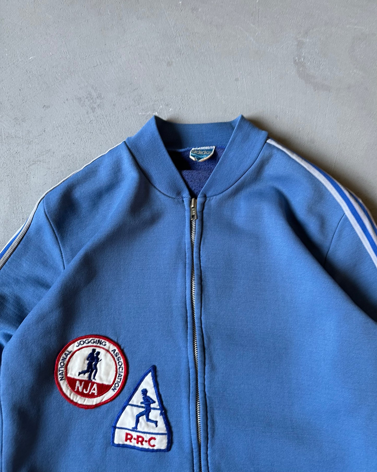 1970s - Light Blue Adidas Track Zip Up - XS
