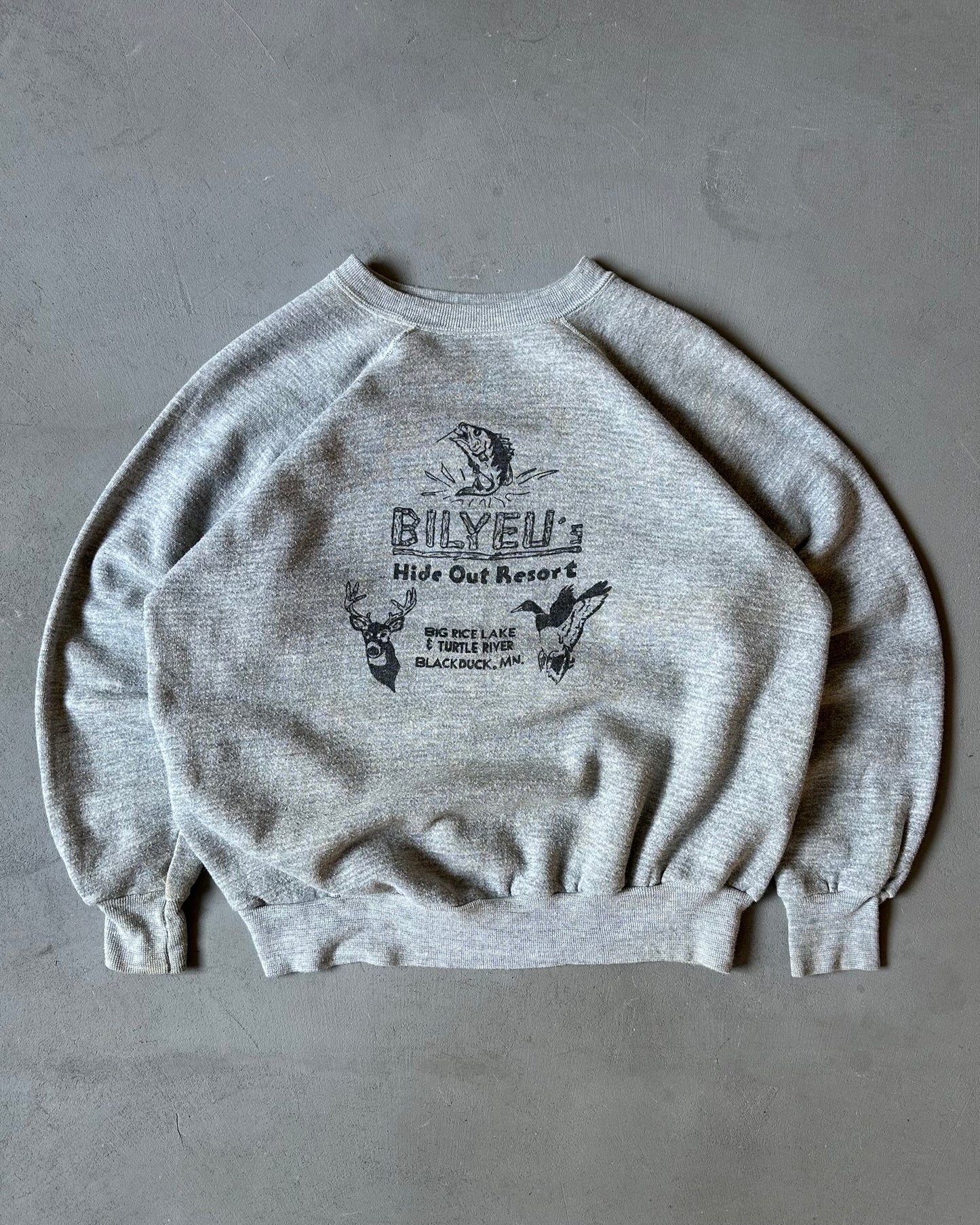 1980s - Heather Grey "Bilyeu's" Crewneck - M