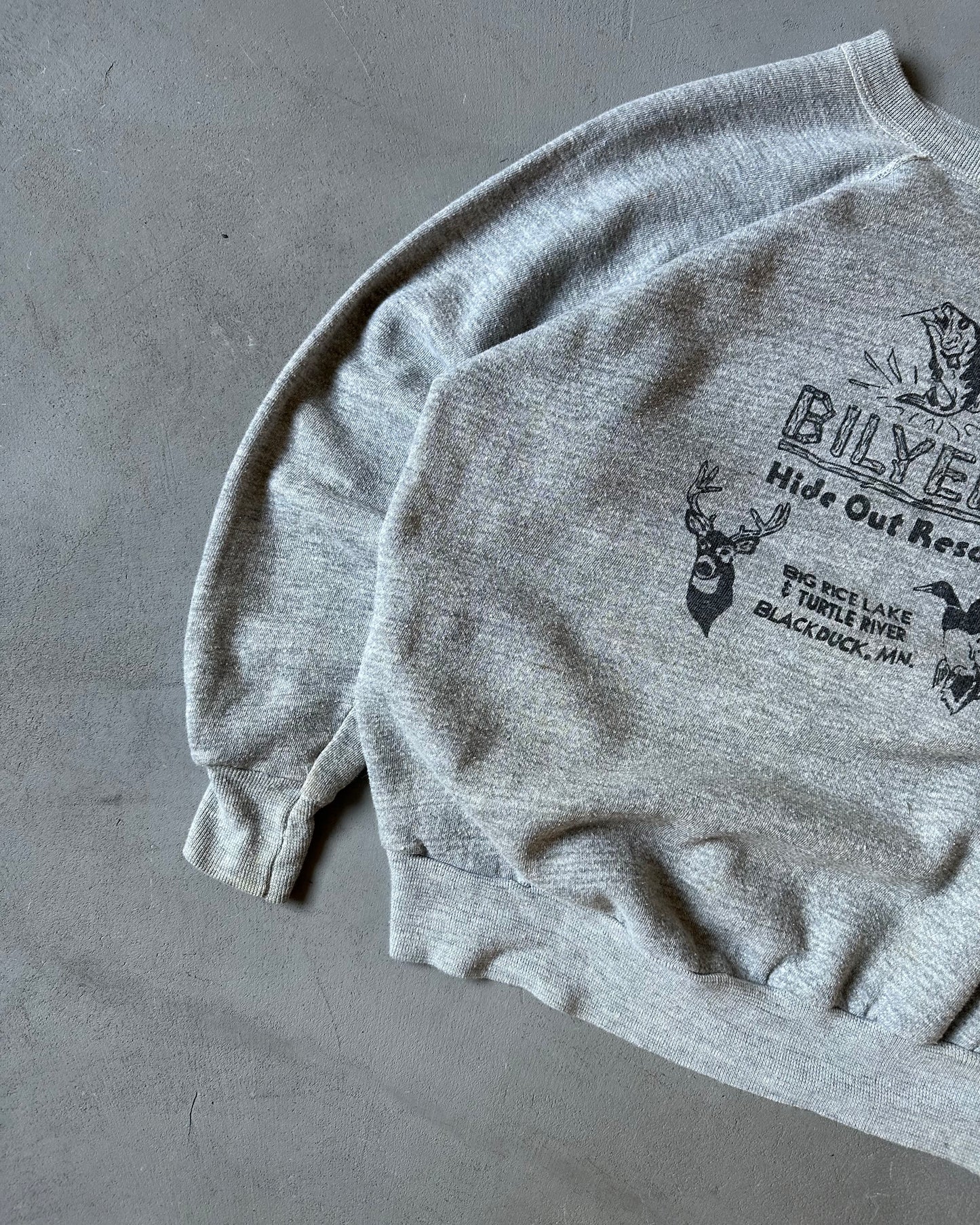 1980s - Heather Grey "Bilyeu's" Crewneck - M
