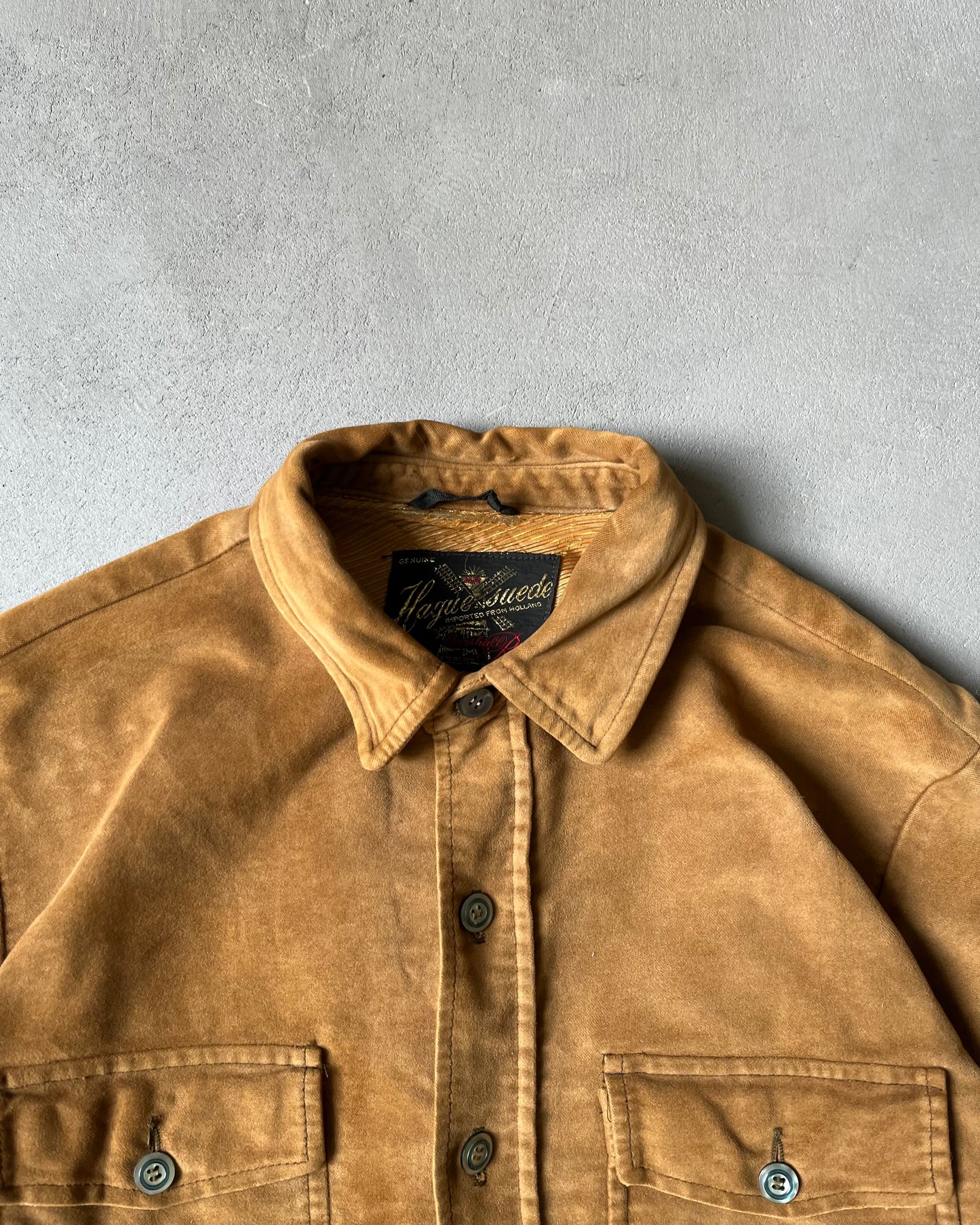 1970s - Camel Haguesuede Shirt - S