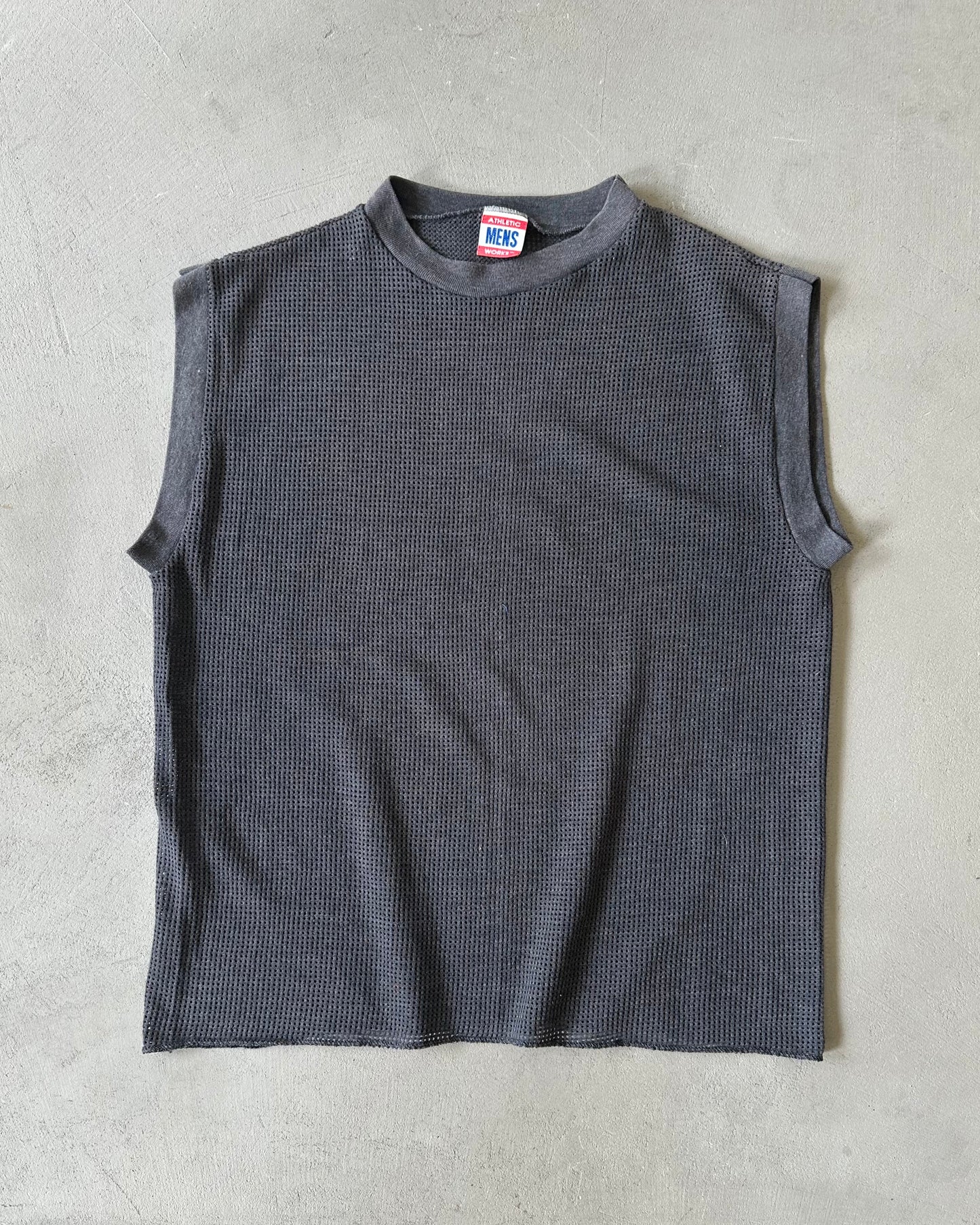 1980s - Charcoal Mesh Muscle Tank Top - S
