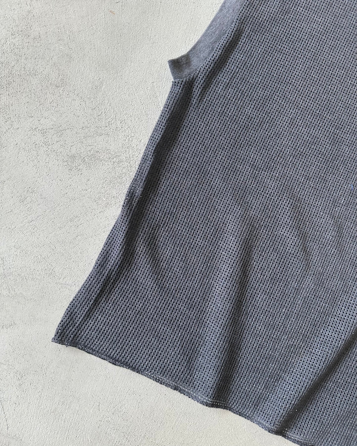 1980s - Charcoal Mesh Muscle Tank Top - S