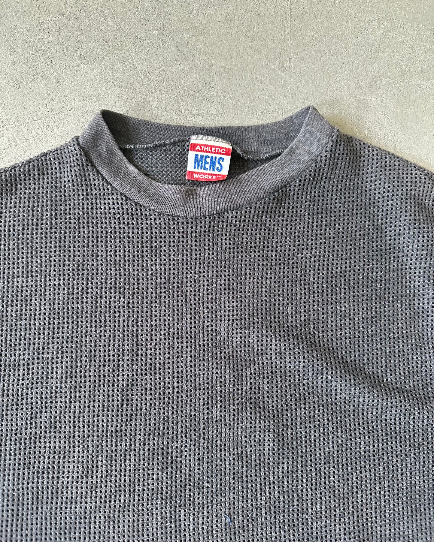 1980s - Charcoal Mesh Muscle Tank Top - S