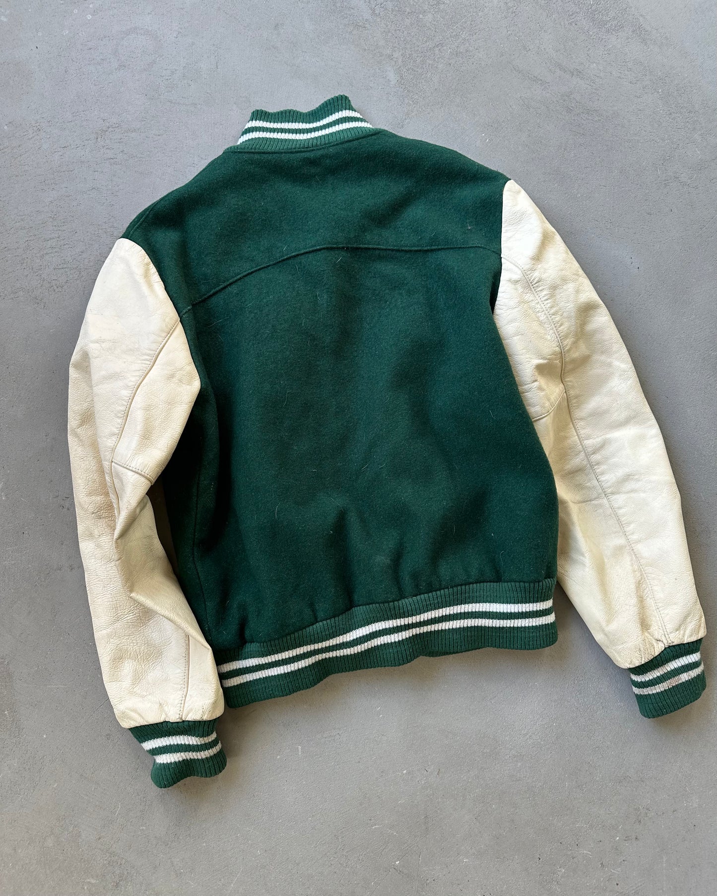 1990s - Green/Cream Roots Varsity Jacket - L/XL