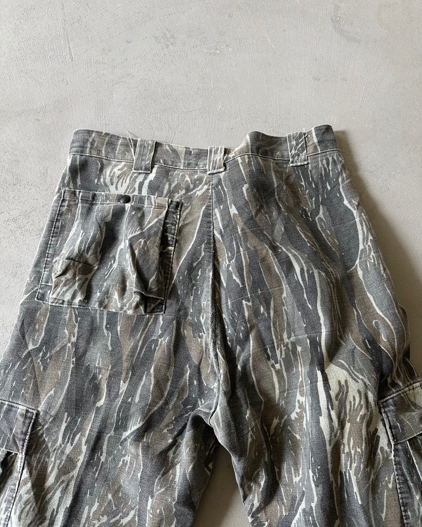 1980s - Distressed Camo Cargo Pants - 37x31