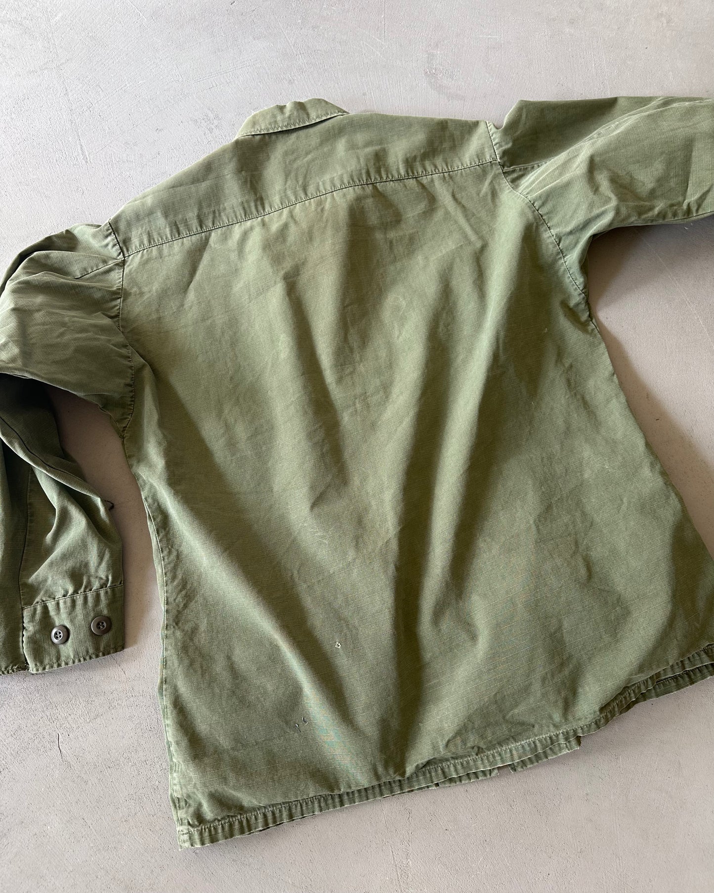 1970s - Green Military Slant Pockets Over Shirt - M