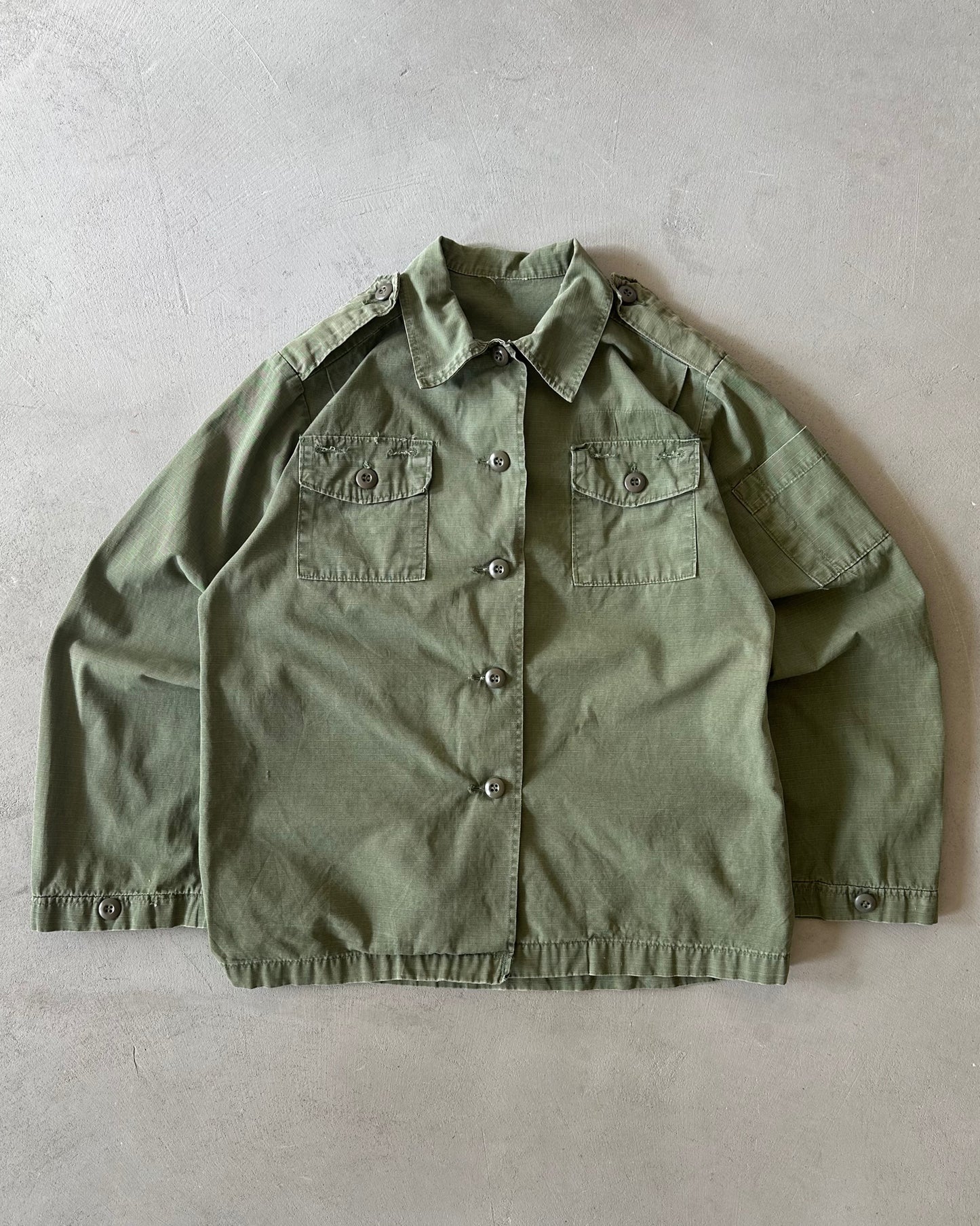 1980s - Green Ripstop Military Women's Shirt - (W)M