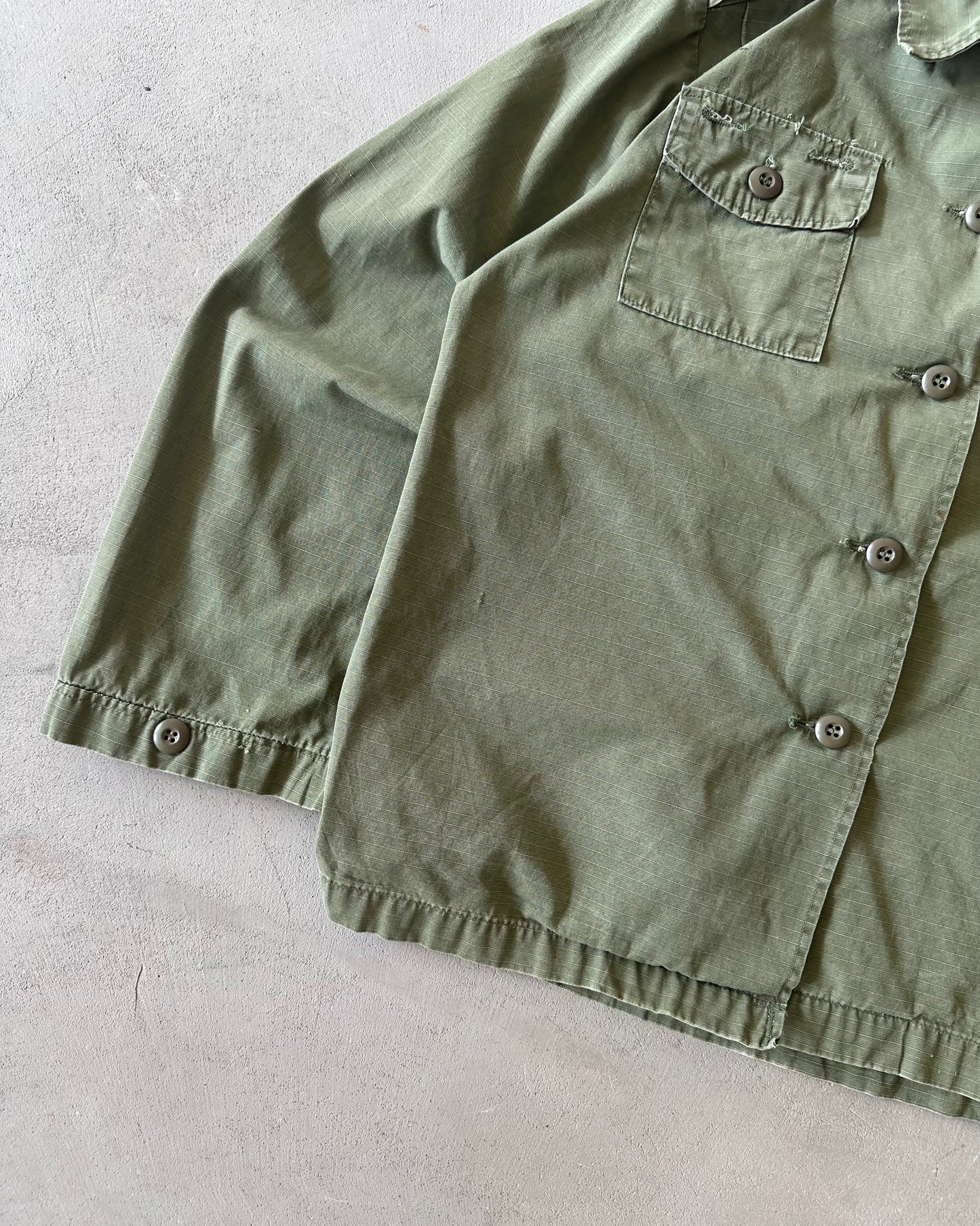 1980s - Green Ripstop Military Women's Shirt - (W)M