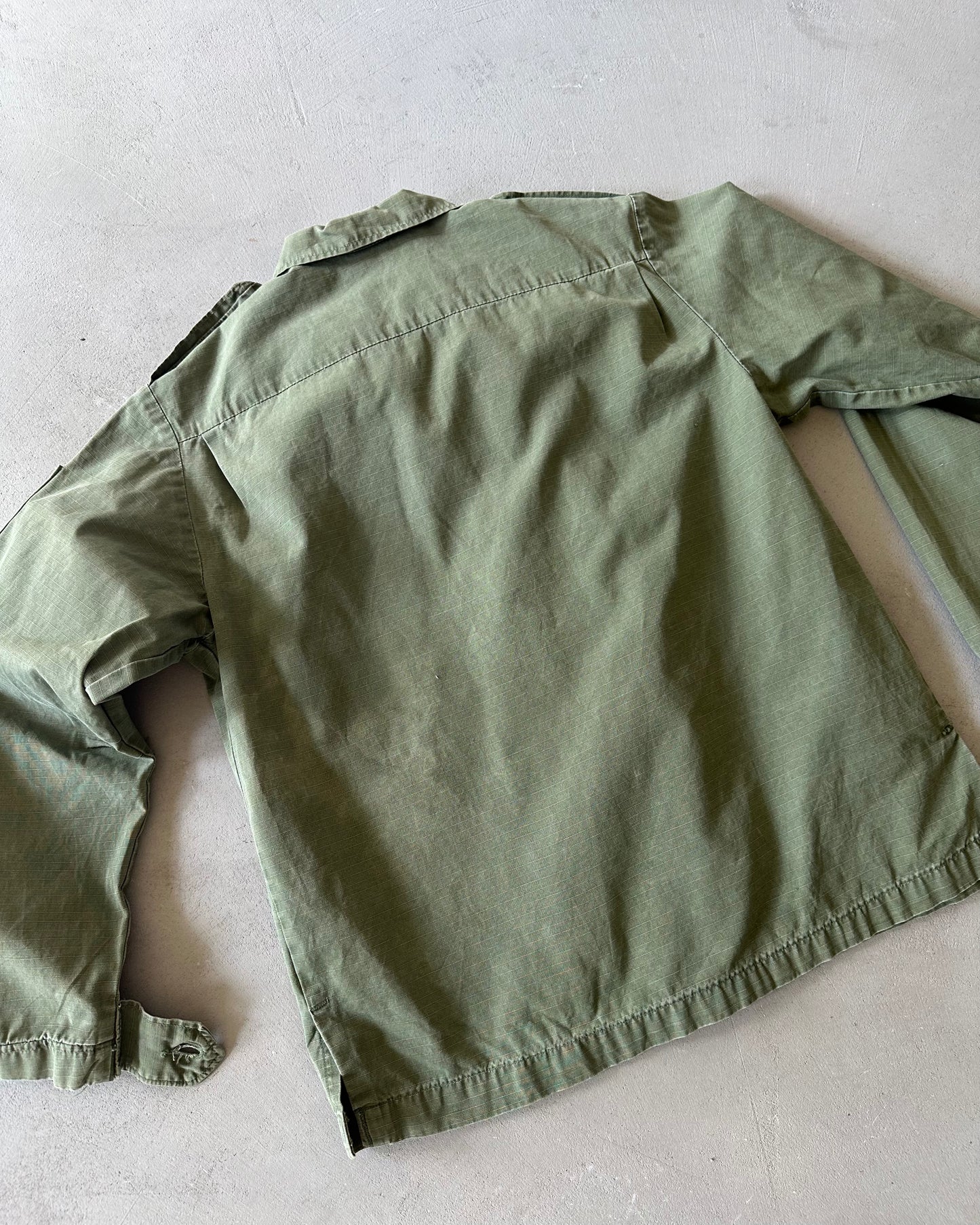 1980s - Green Ripstop Military Women's Shirt - (W)M