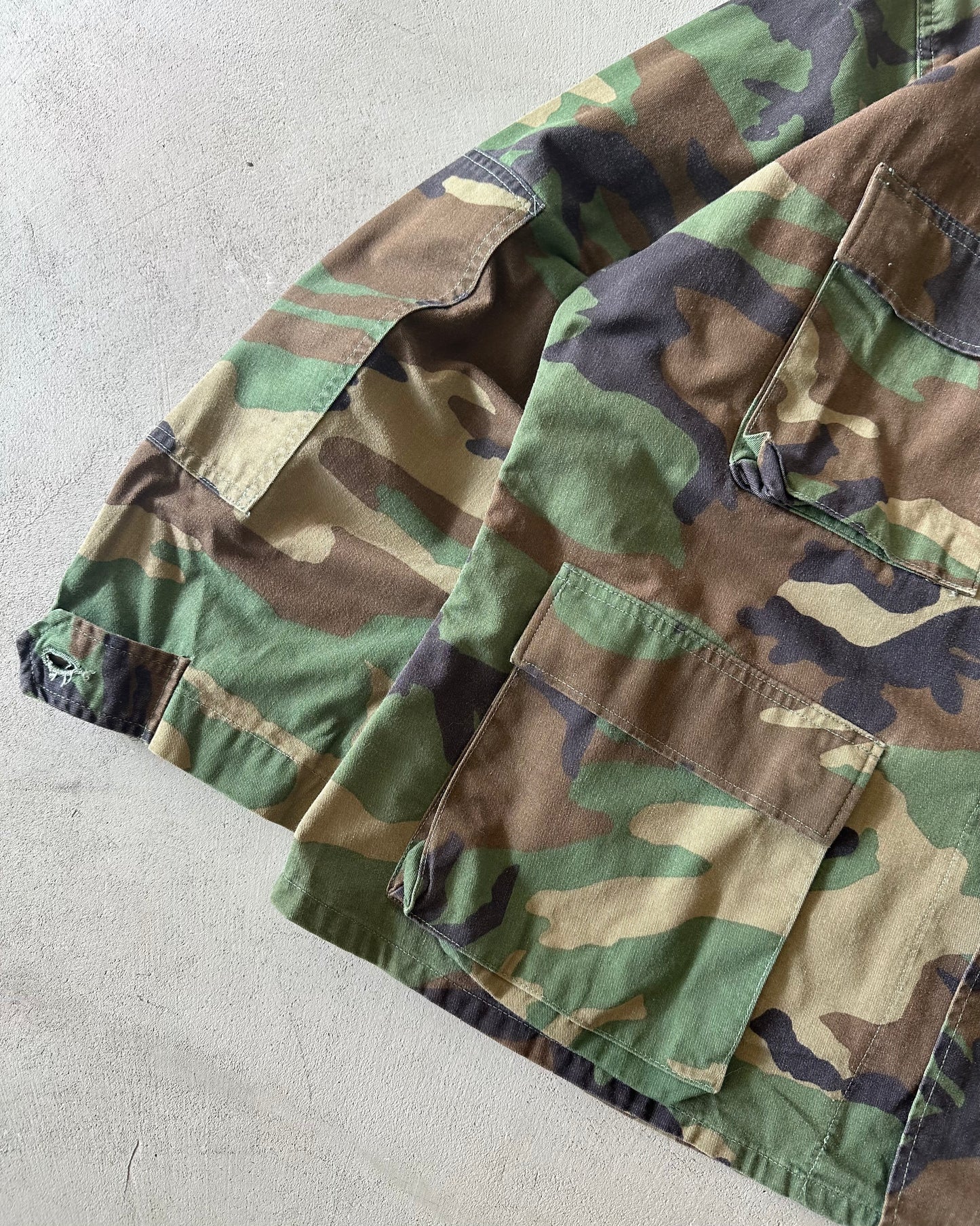 1980s - Camo USN Seabees Over Shirt - L(Short)