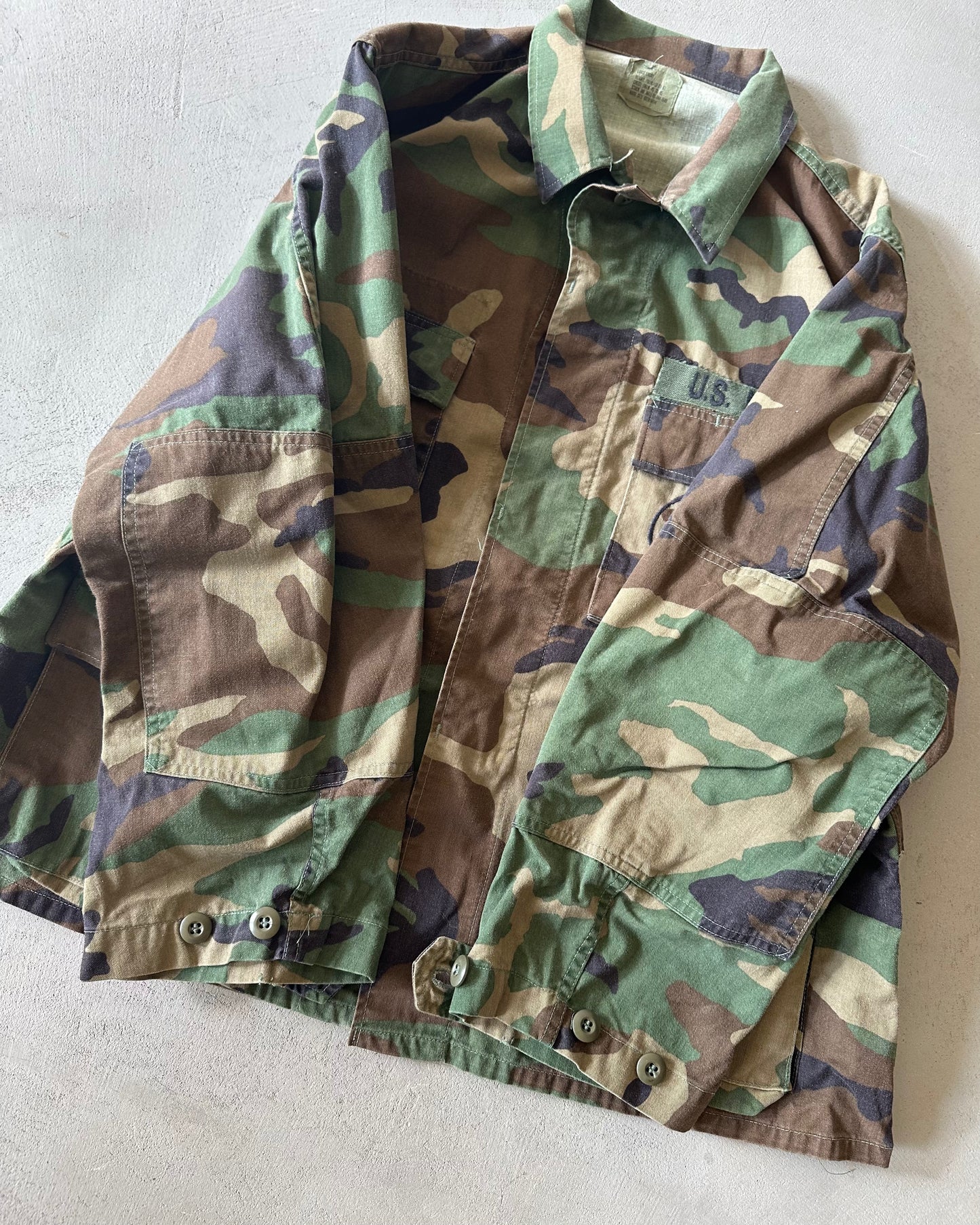 1980s - Camo USN Seabees Over Shirt - L(Short)