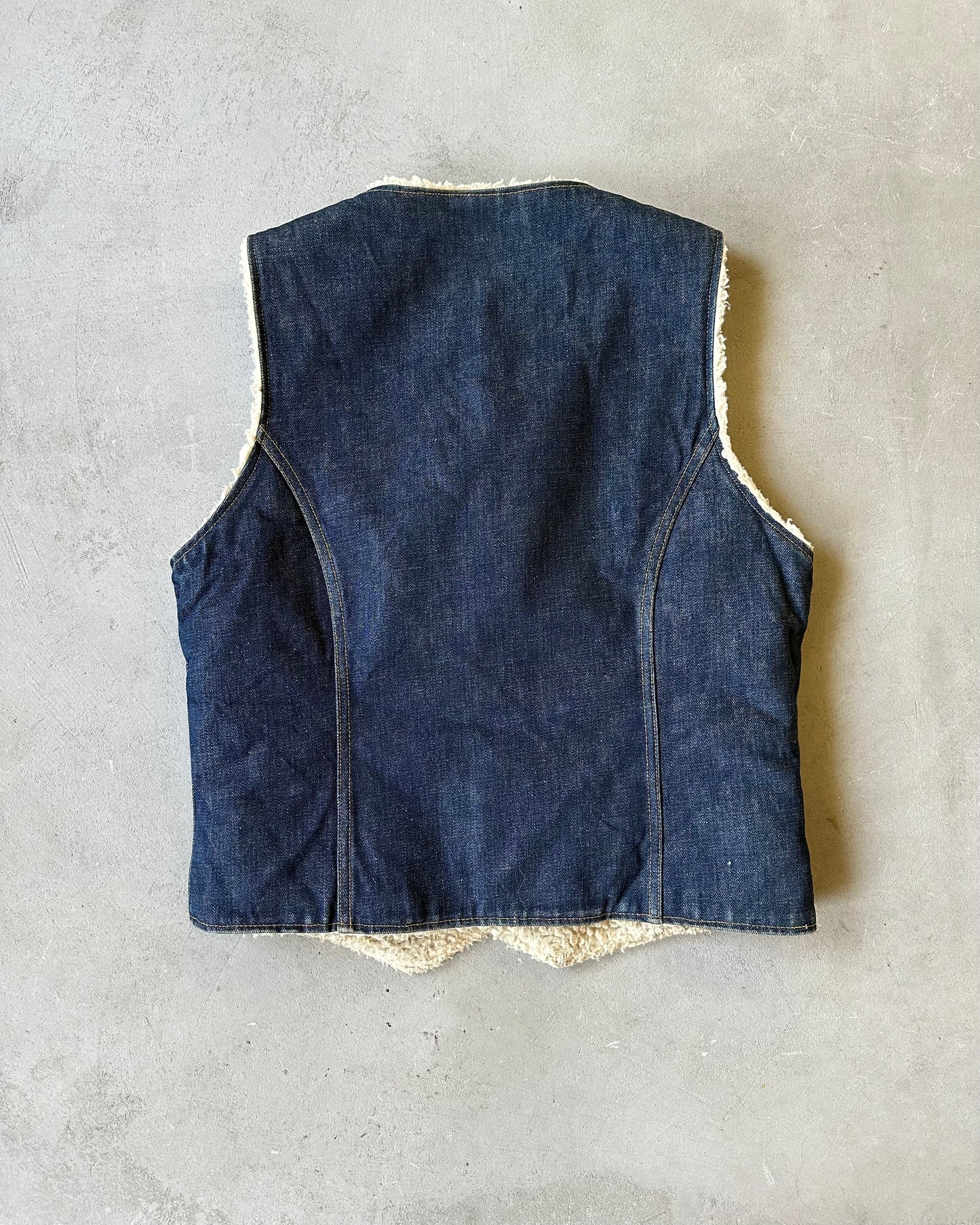 1980s - Lined Nelson Raw Denim Vest - M/L
