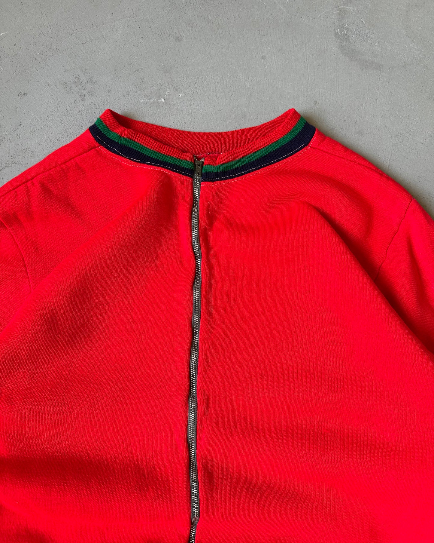 1970s - Red 7/8 Zip Crewneck - S