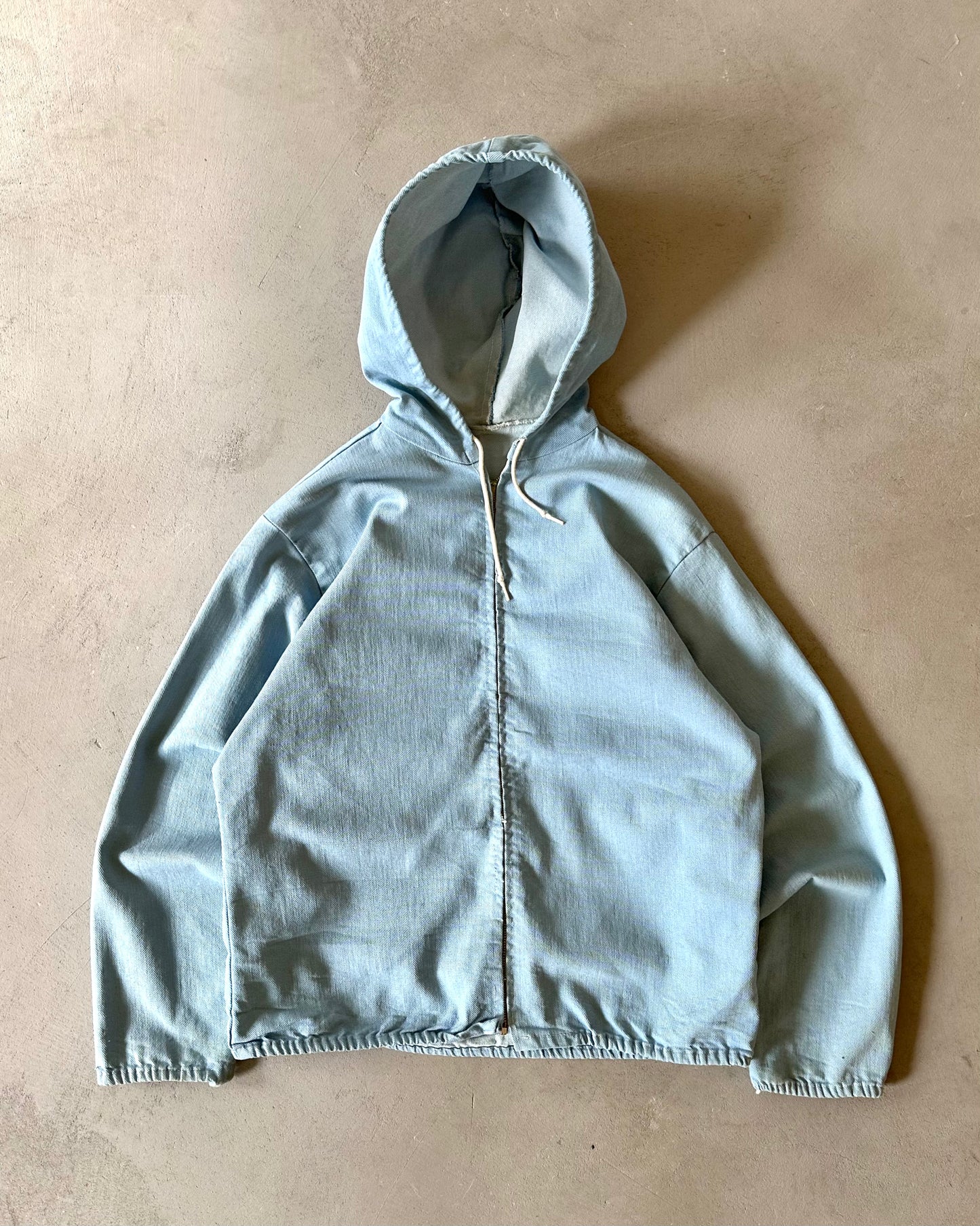 1960s - Blue Women Light Hooded Jacket - (W)S