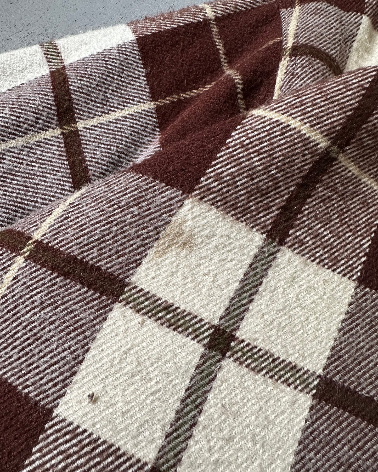 1970s - Brown Cream Plaid Jacket - L