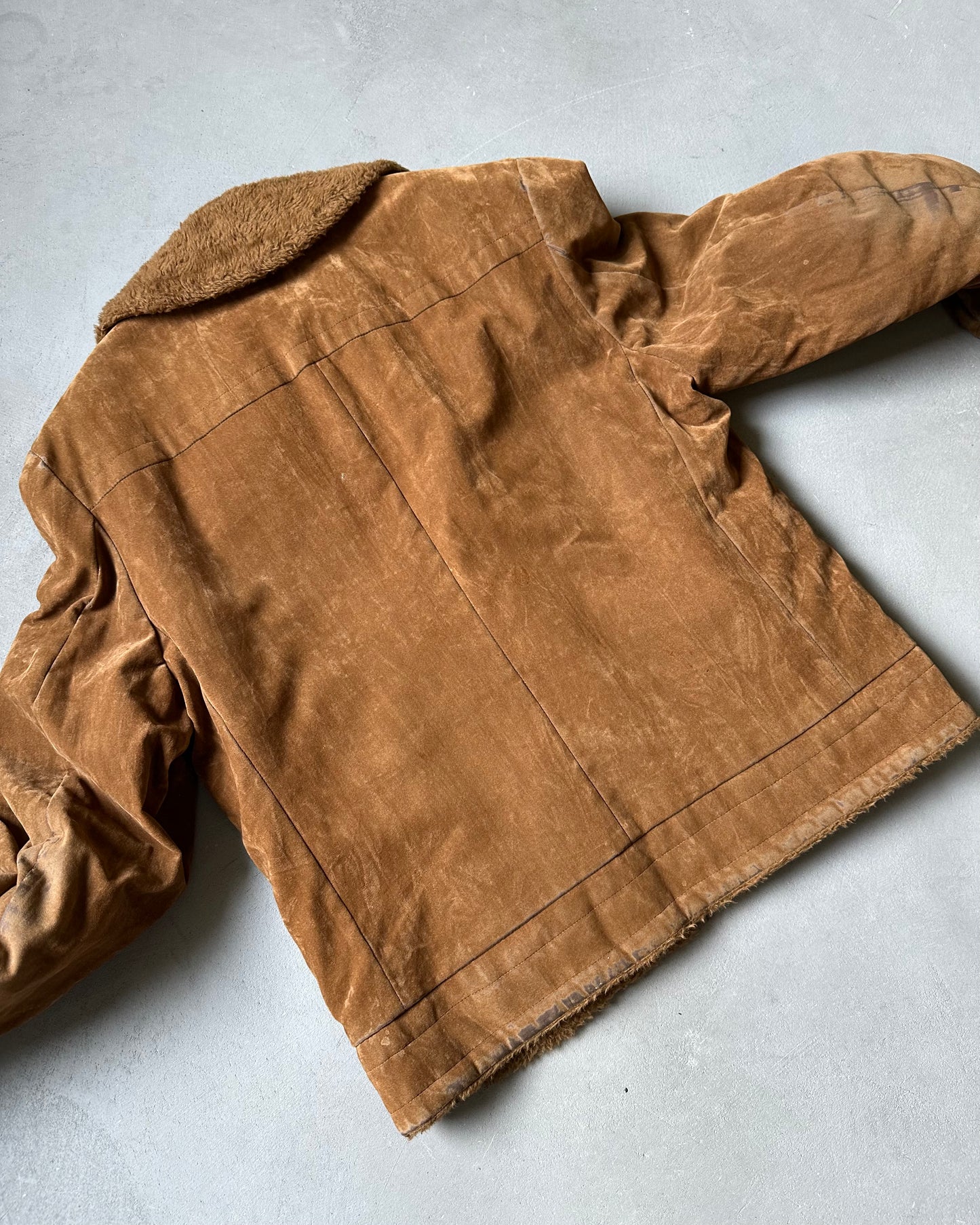 1970s - Brown Field Stream Faux Fur Jacket - M