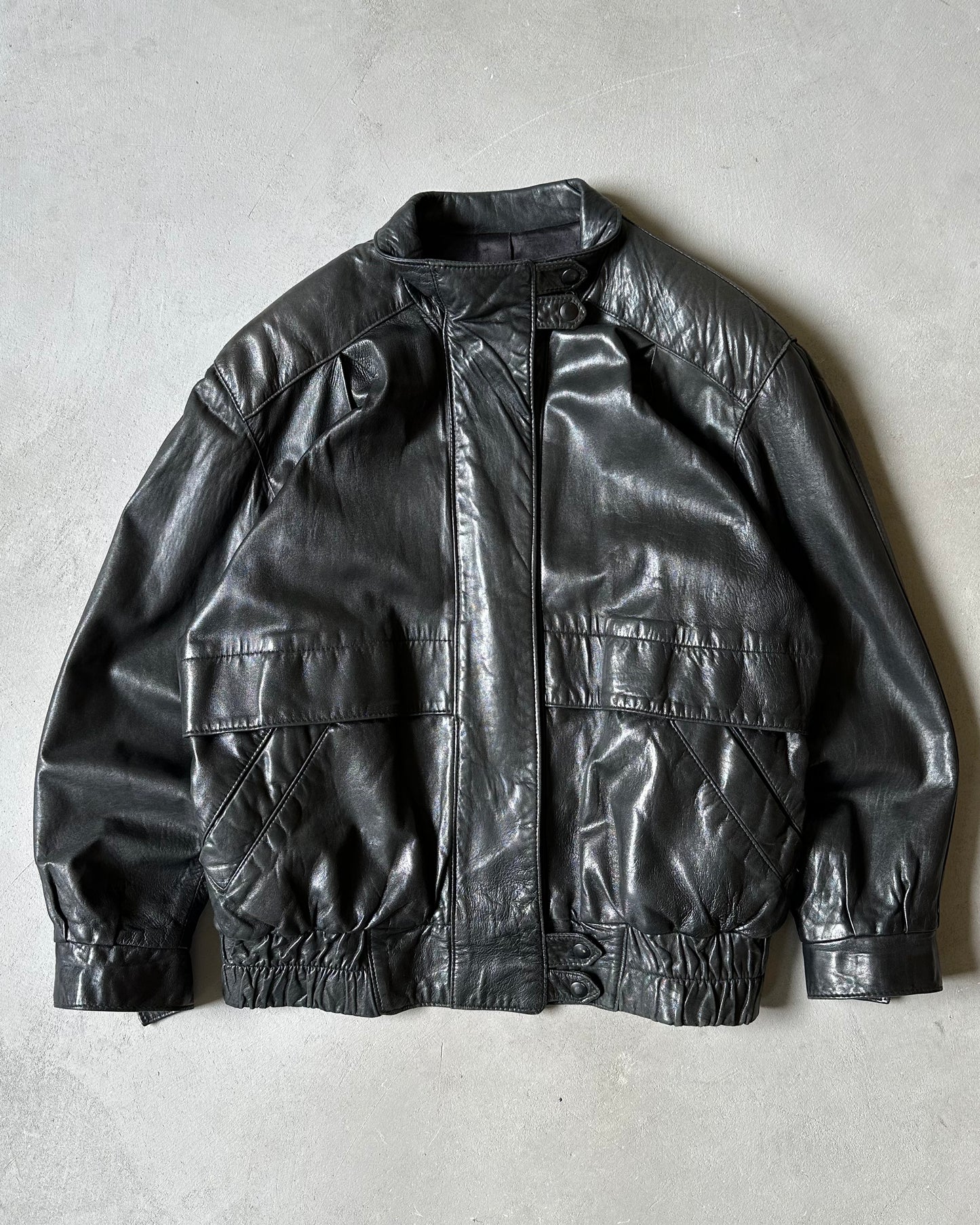 1990s - Black JEZ Women's Leather Jacket - (W)L