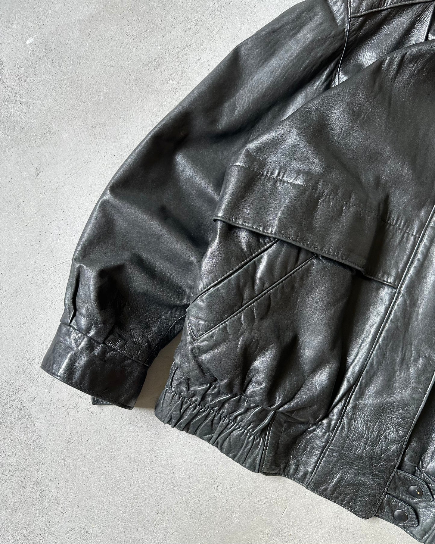 1990s - Black JEZ Women's Leather Jacket - (W)L