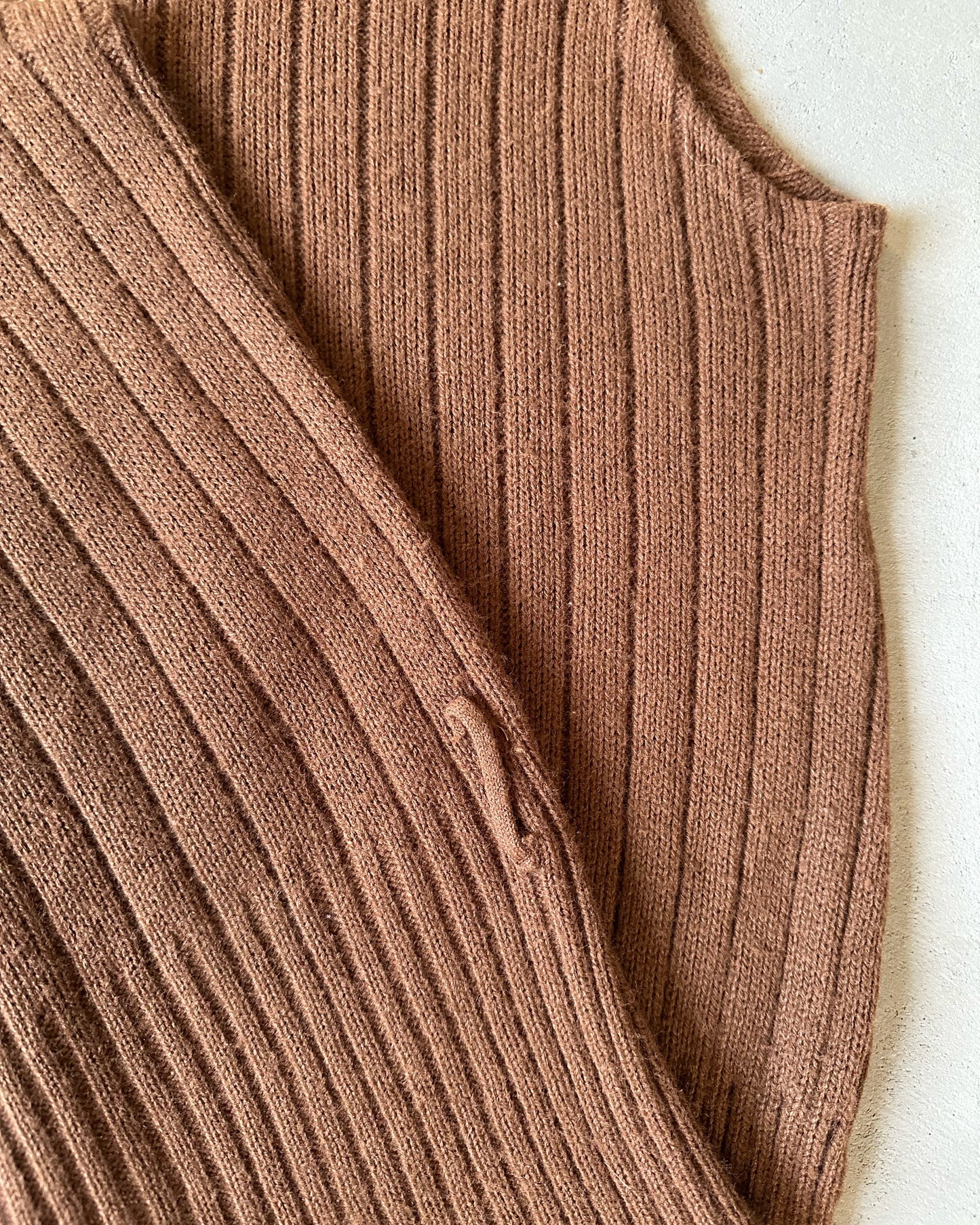 1970s - Brown Zip Sweater Vest - L