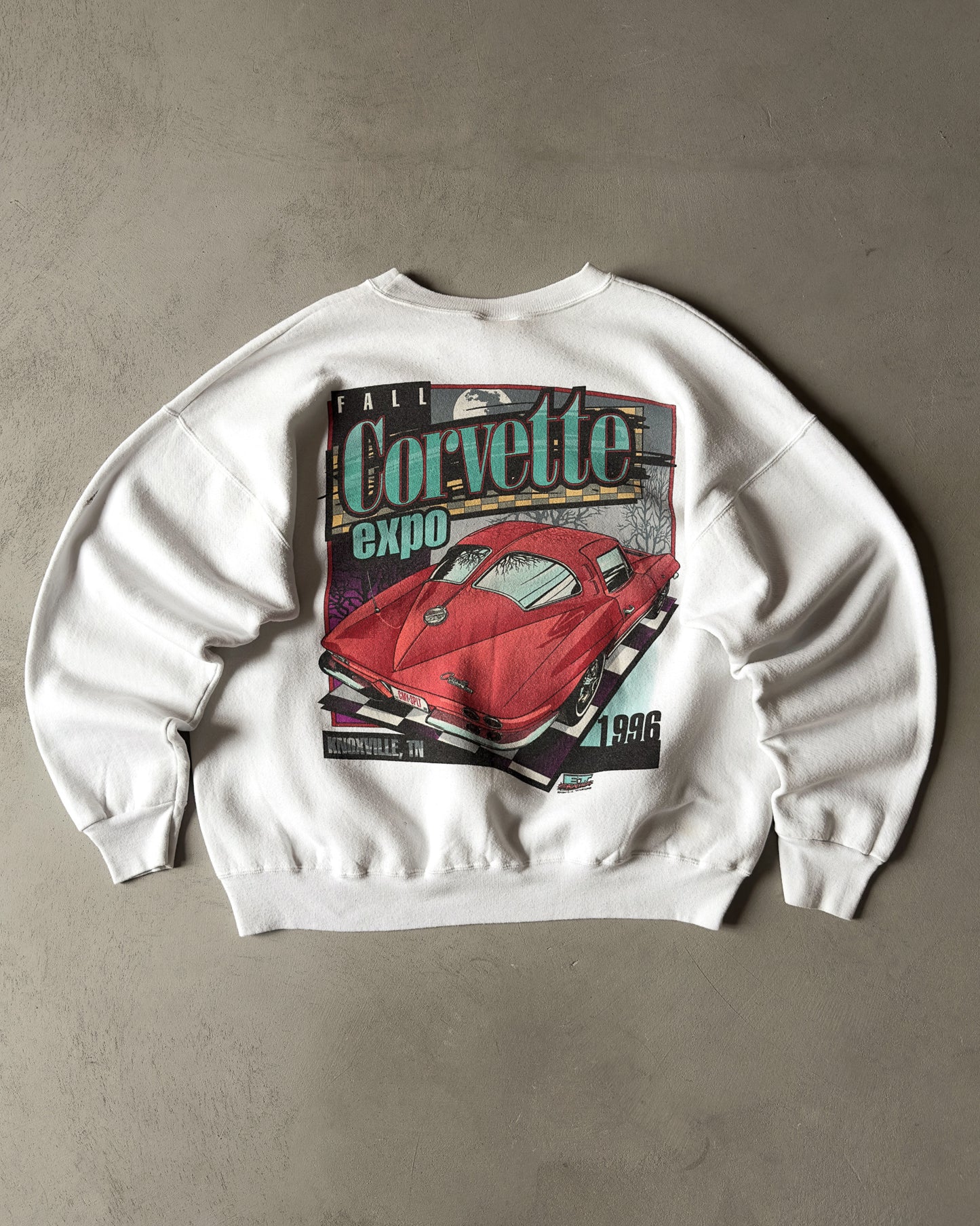 1990s - White Corvette Crewneck - XL