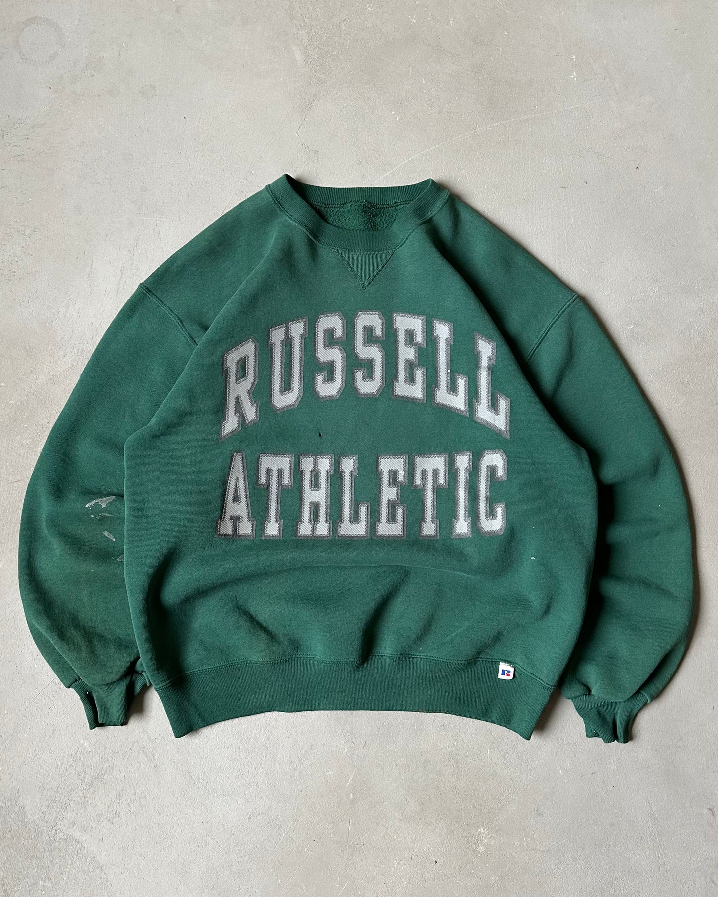 1990s - Green Russell Athletic Crewneck - L