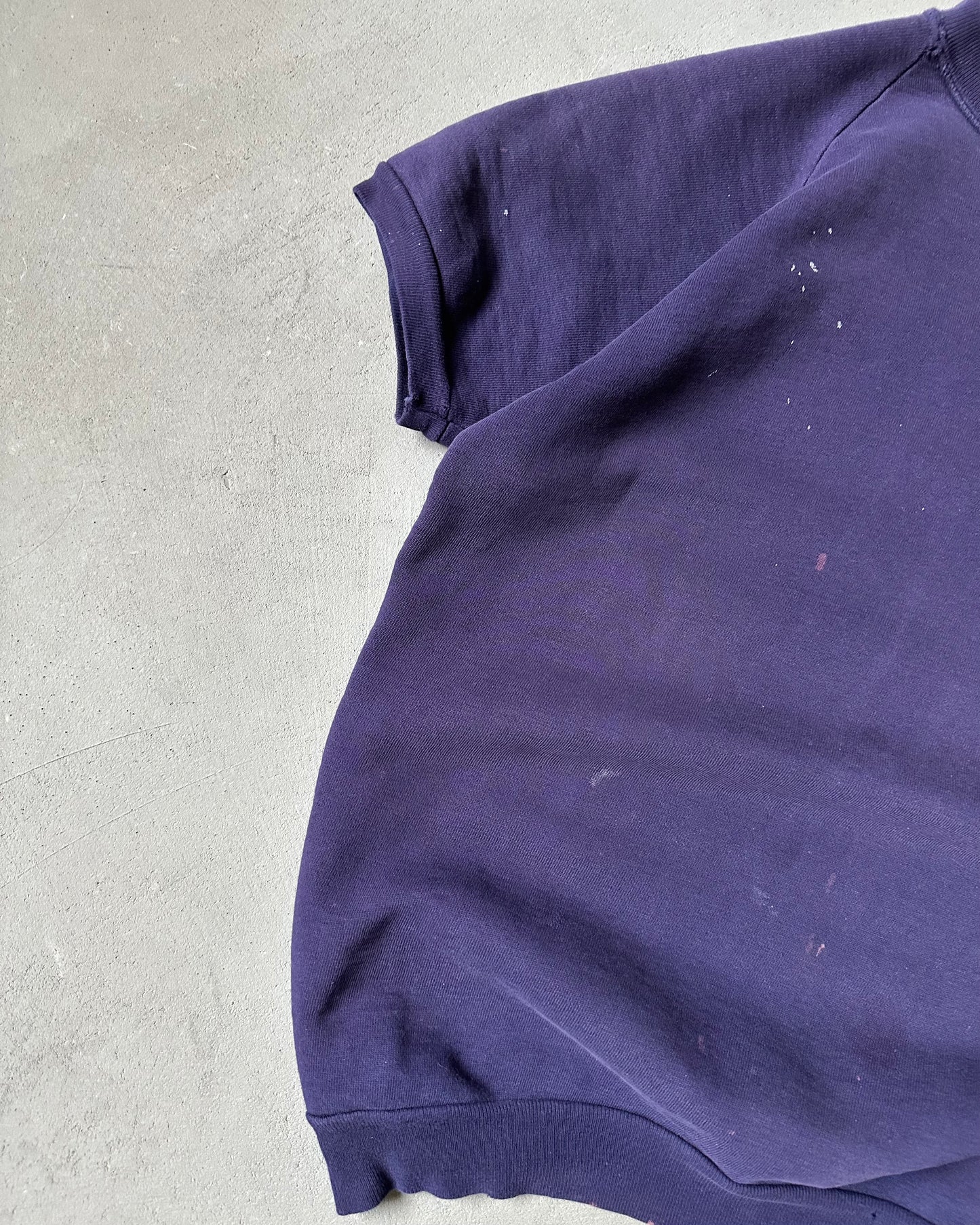 1960s - Distressed Purple Short Sleeves Sweatshirt - M