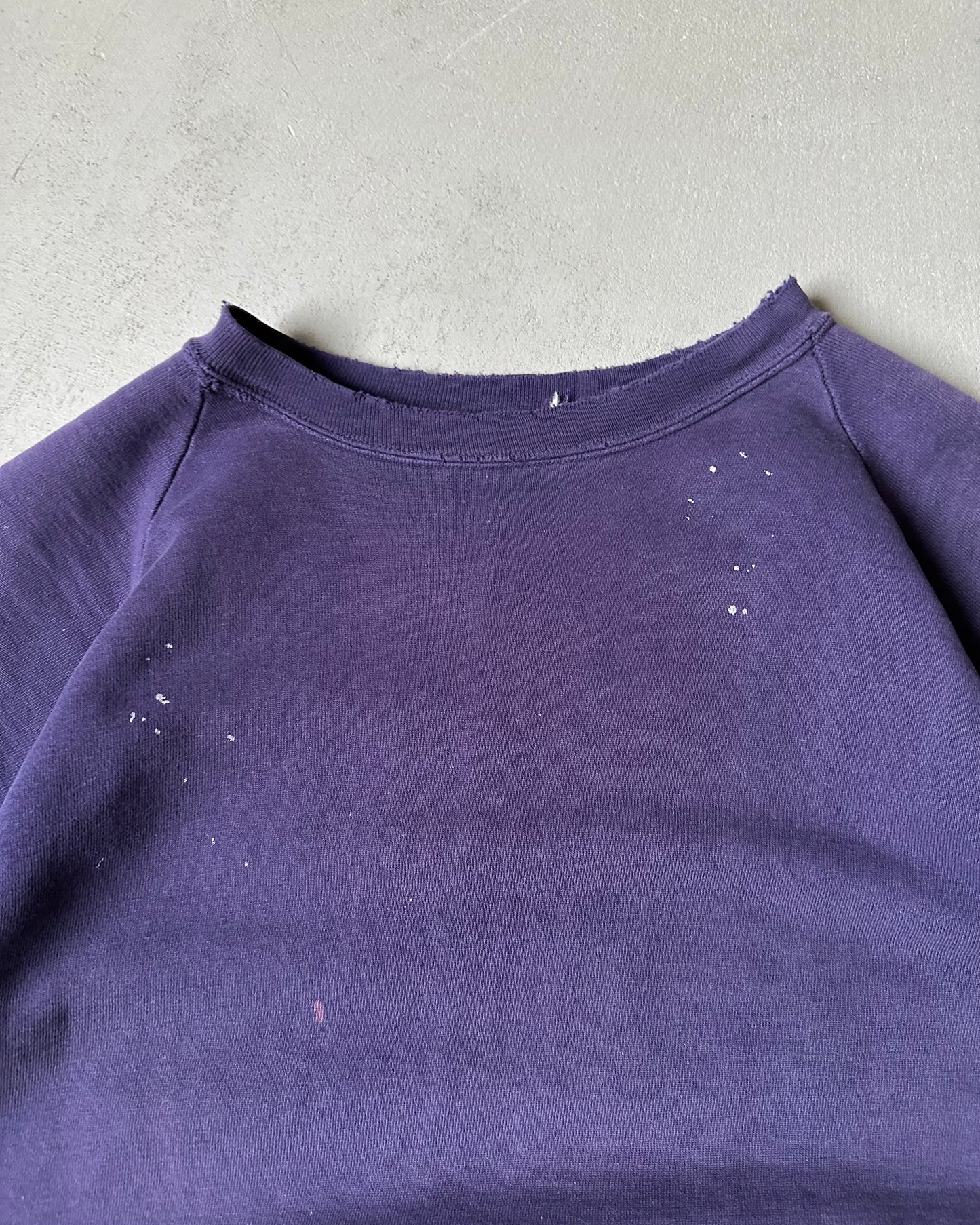 1960s - Distressed Purple Short Sleeves Sweatshirt - M